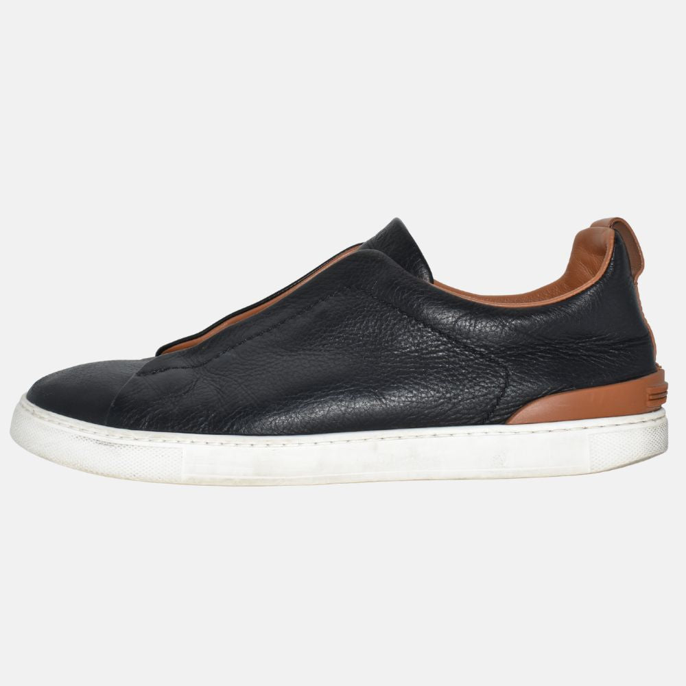 Black Leather Sneakers "Triple Stich" (EU 44)