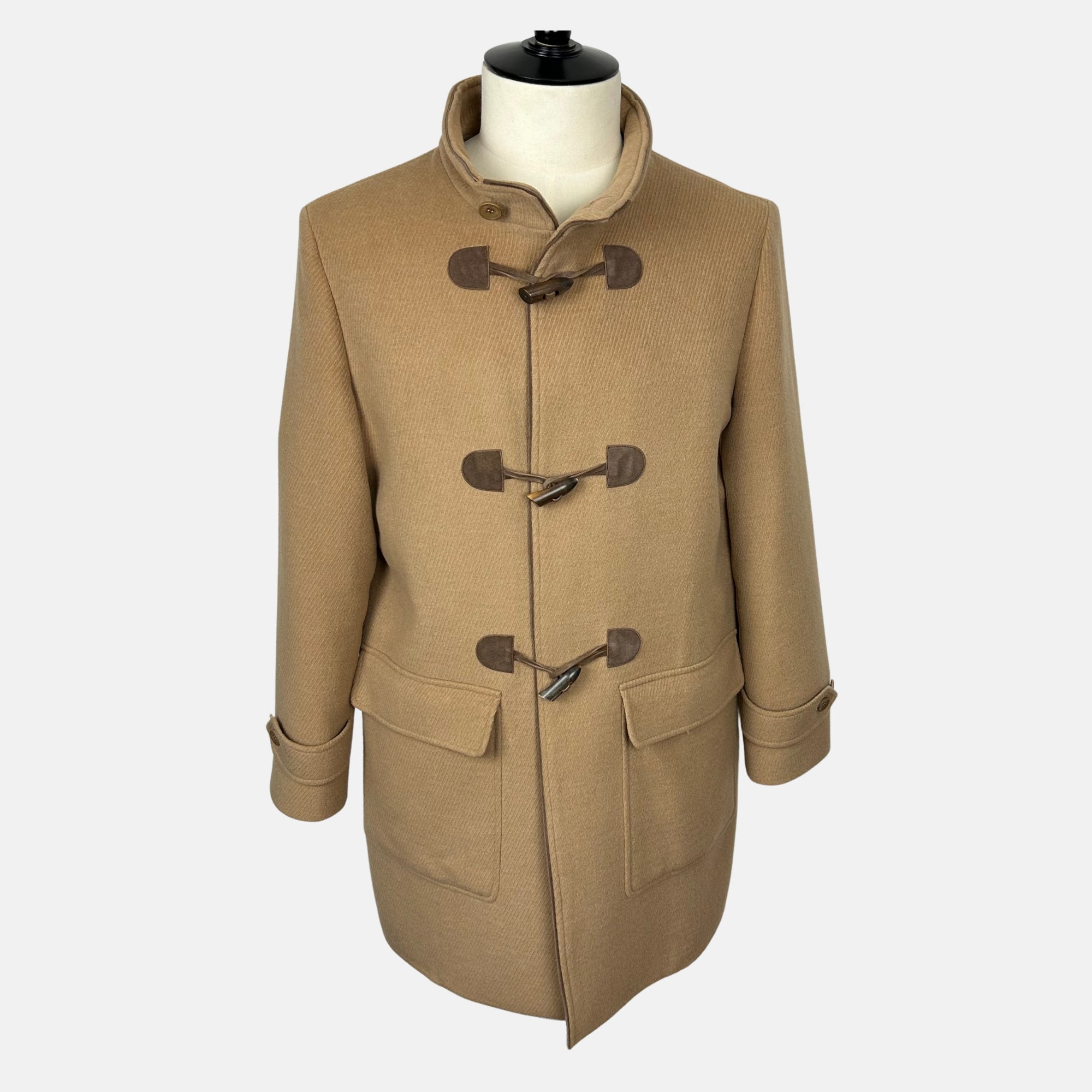 Camel Dufflecoat made of Camel Hair with Suede Details (L)