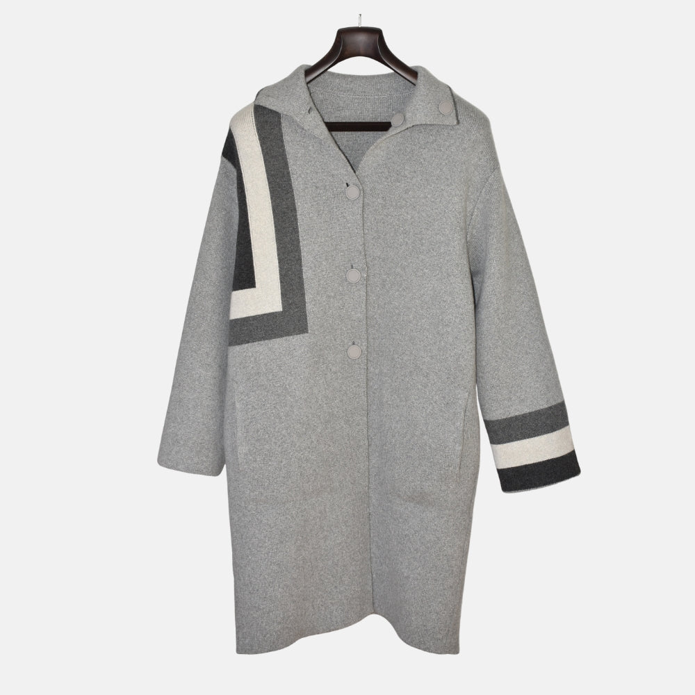 Gray Reversible Coat made of Baby Cahmere (M)