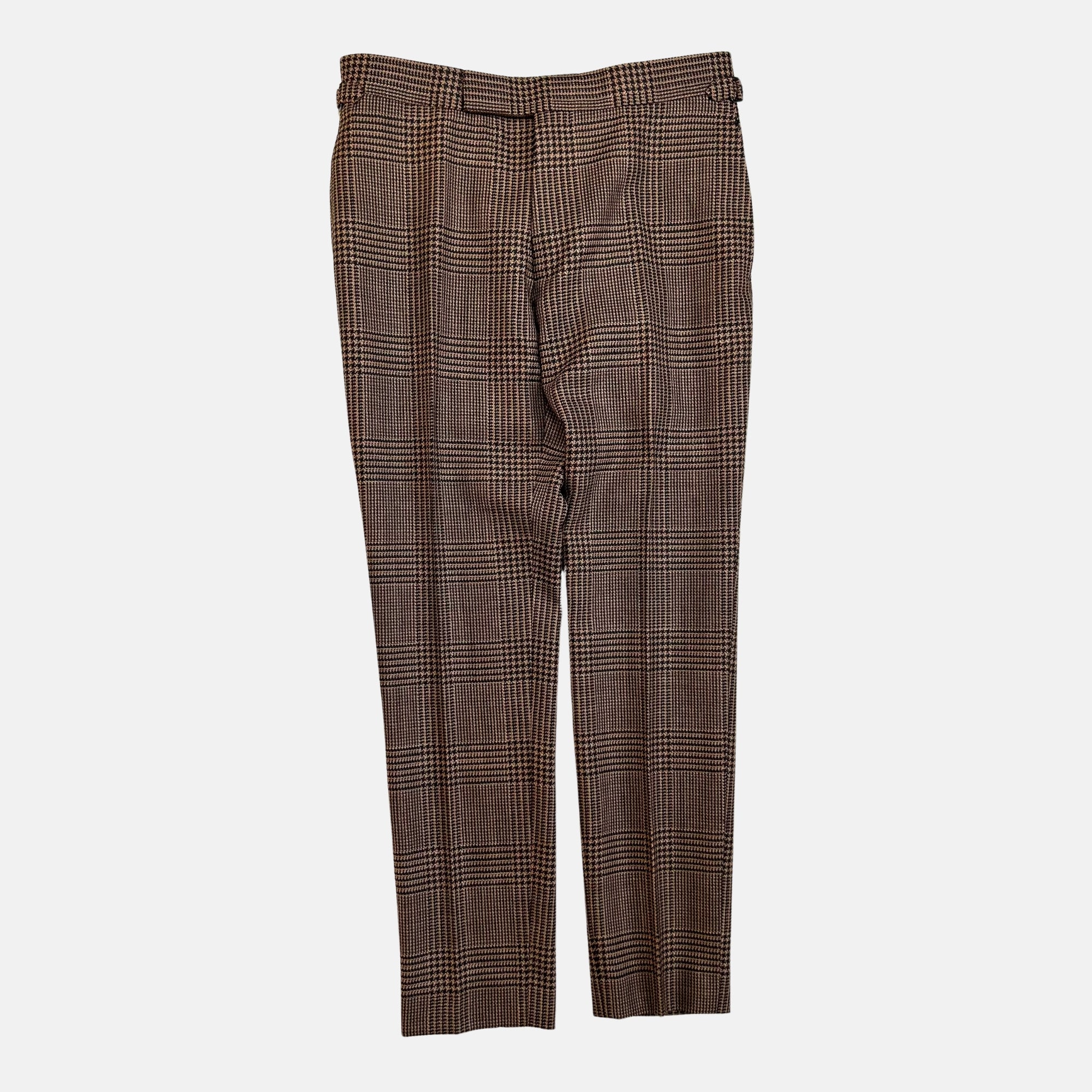 Brown Checked Suit made of Wool/Silk/Mohair (52)