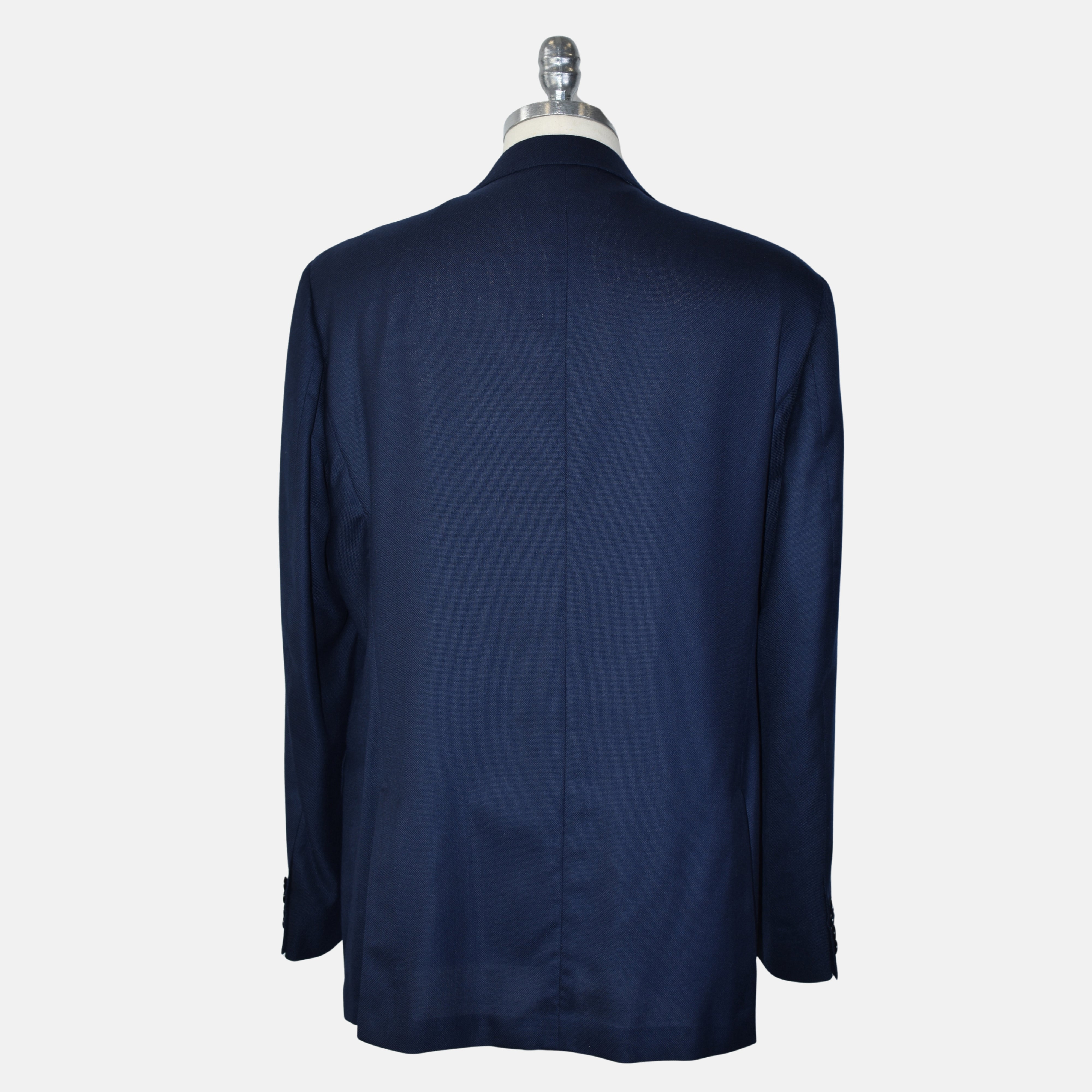 Navy Cashseta Blazer mit Leder-Details aus Kaschmir/Seide (EU 54)