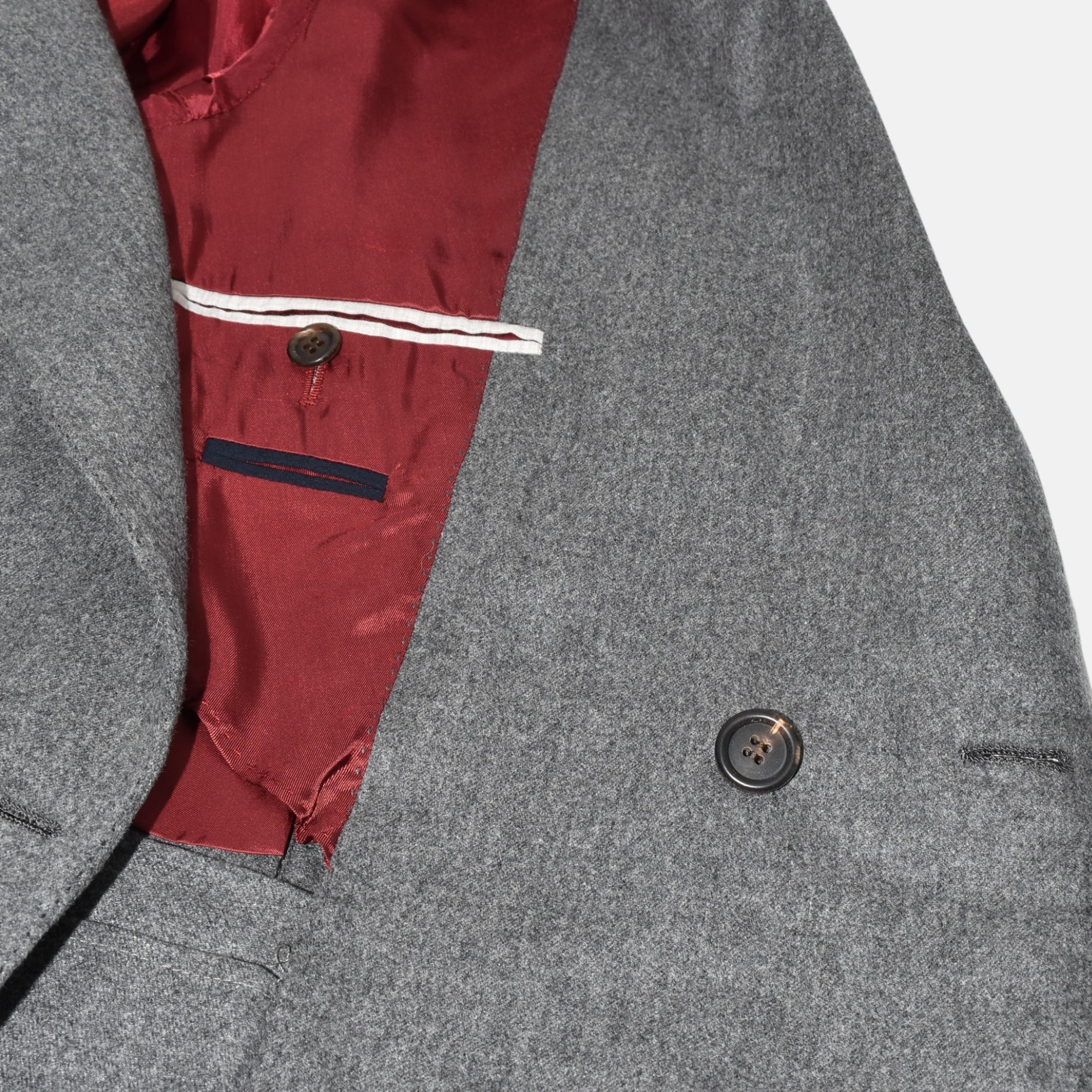 Gray Double-Breasted Blazer Wool/Cashmere/Silk (EU 50)