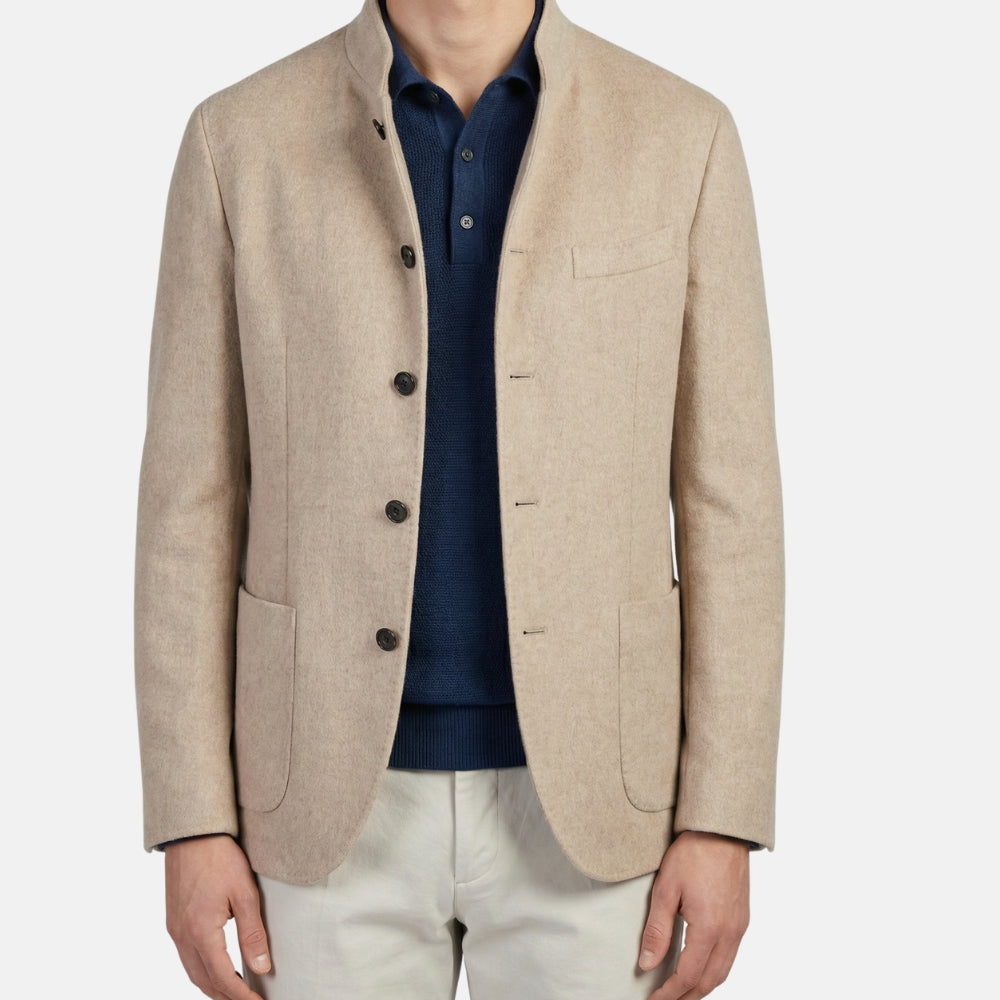 Grey/Beige Reversible Cashmere Jacket (EU 54)