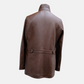 Brown Leather Jacket with Nutria Collar