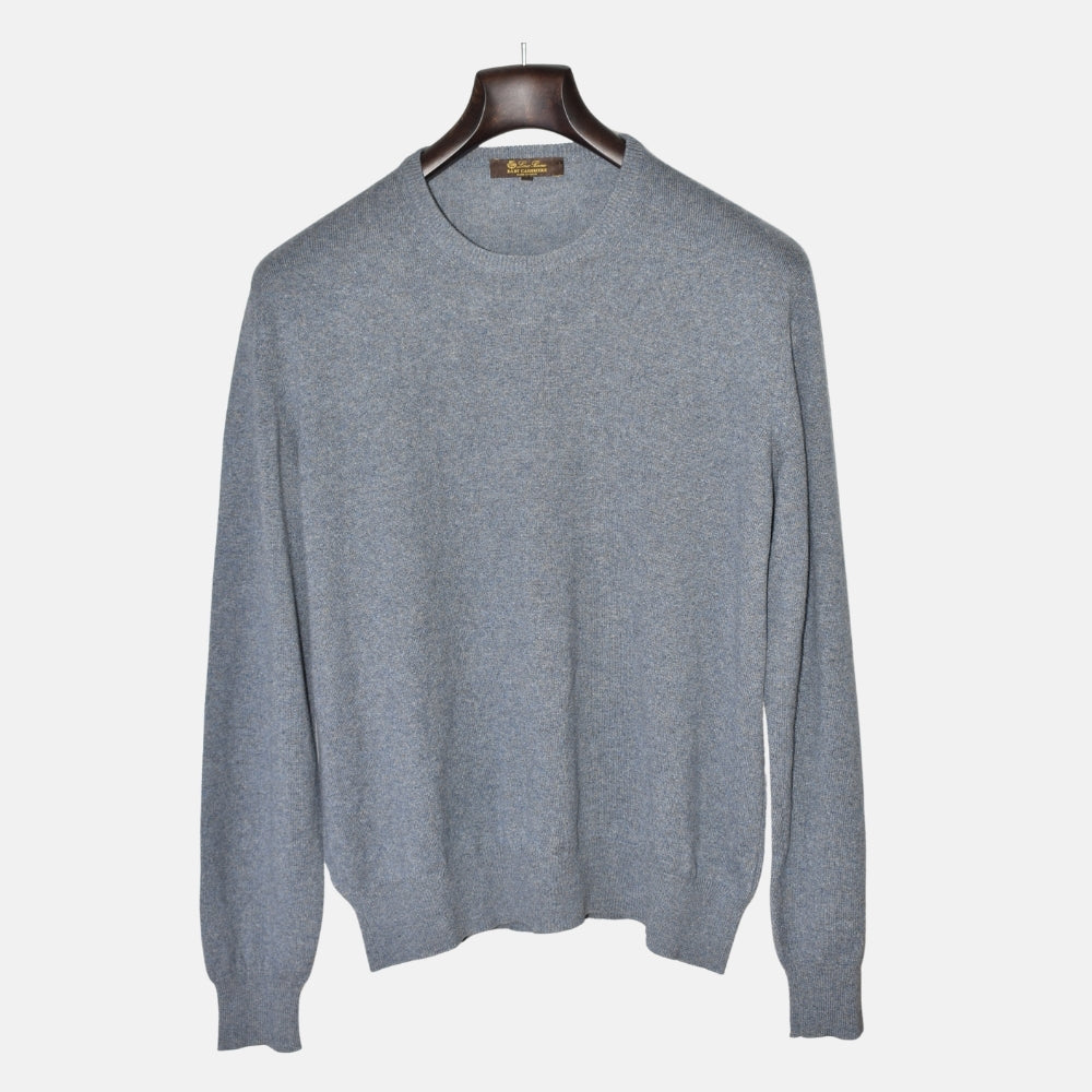 Blue Melange Baby Cashmere Sweater (EU 50)