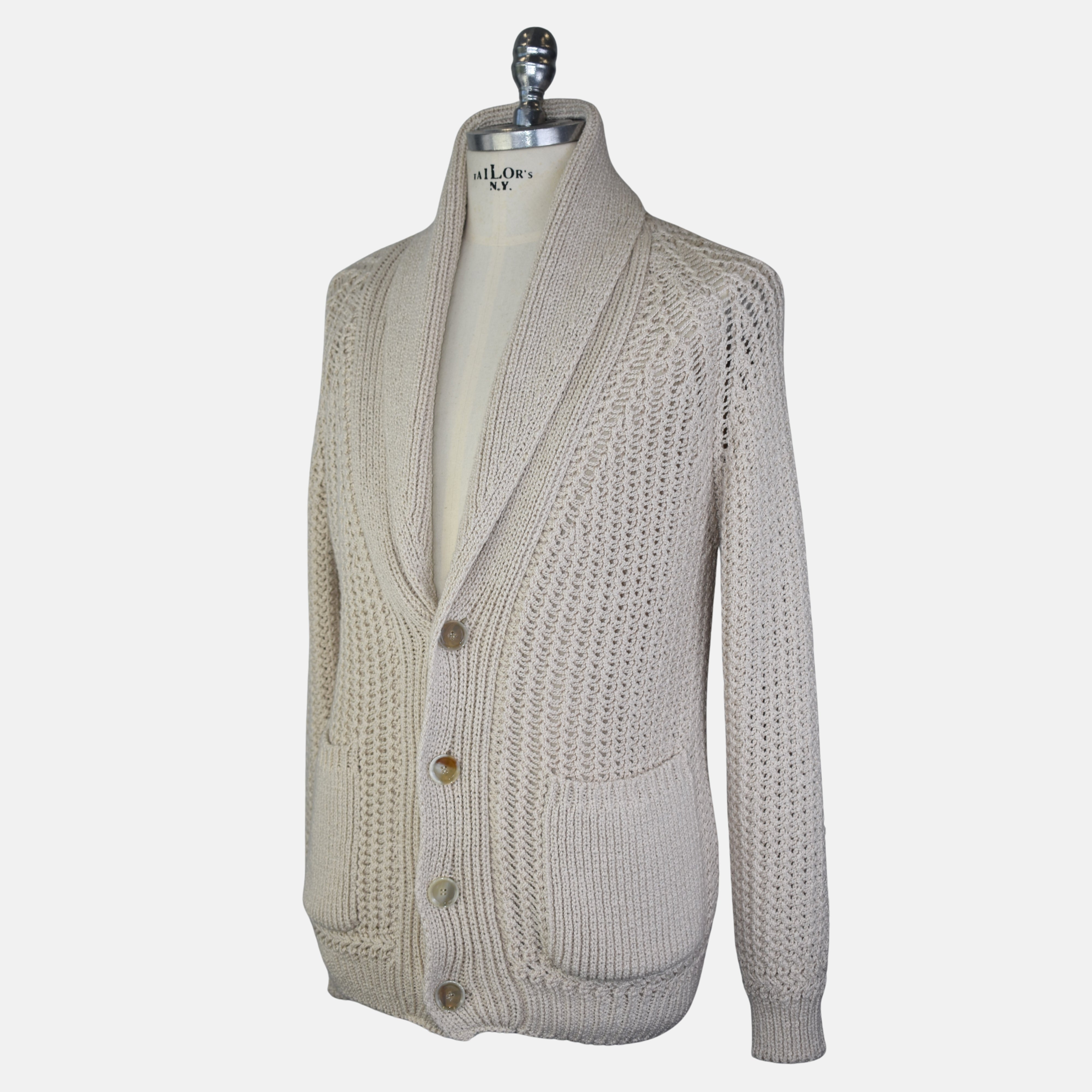 Ecru Cardigan made of Cotton/Wool (EU 50, EU 52)