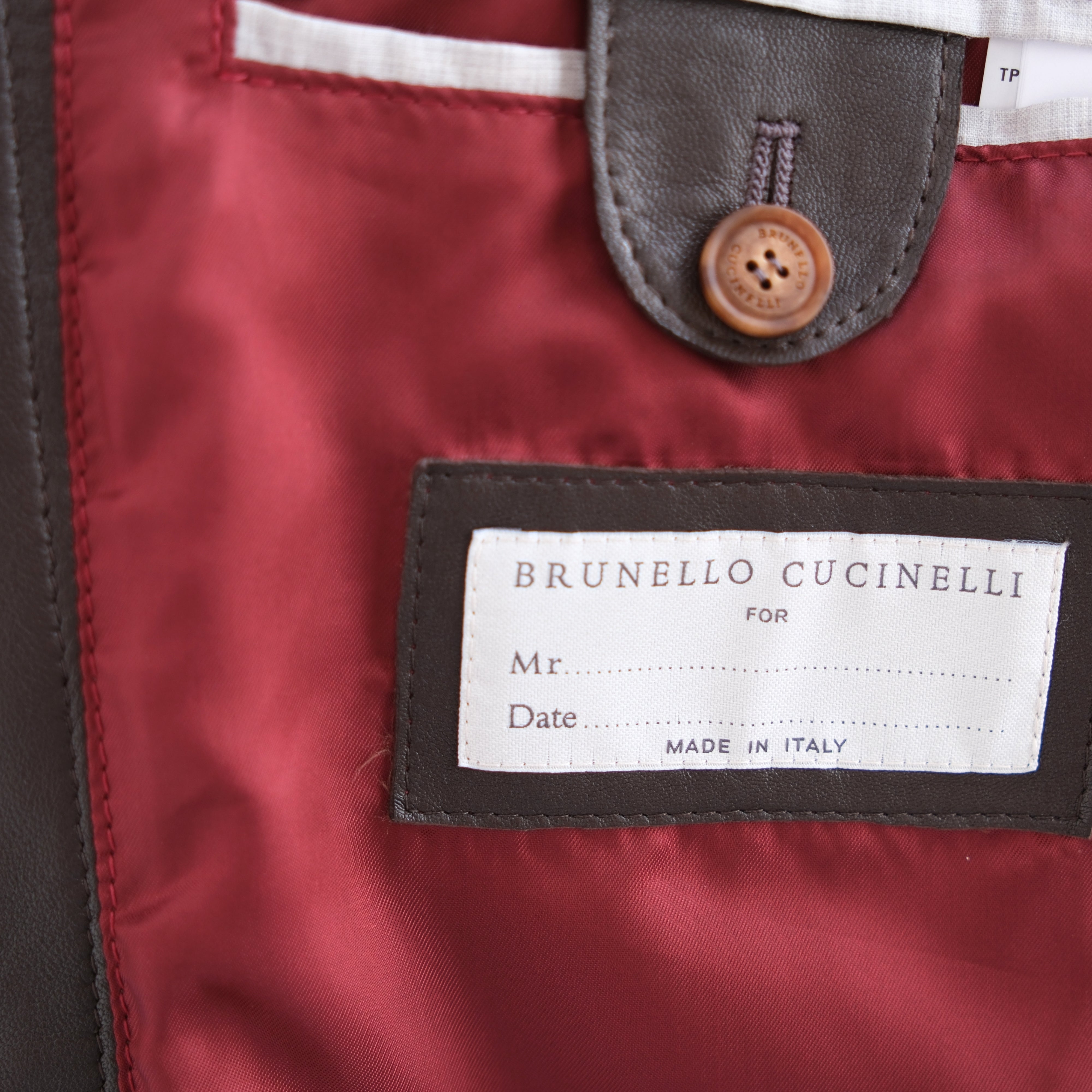 Dark Brown Cropped Leather Jacket (M)