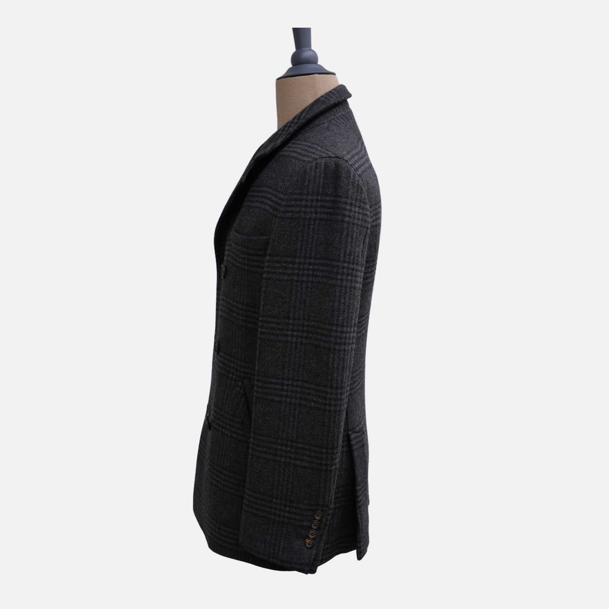 Grey Patterned Wool Coat (EU 50)