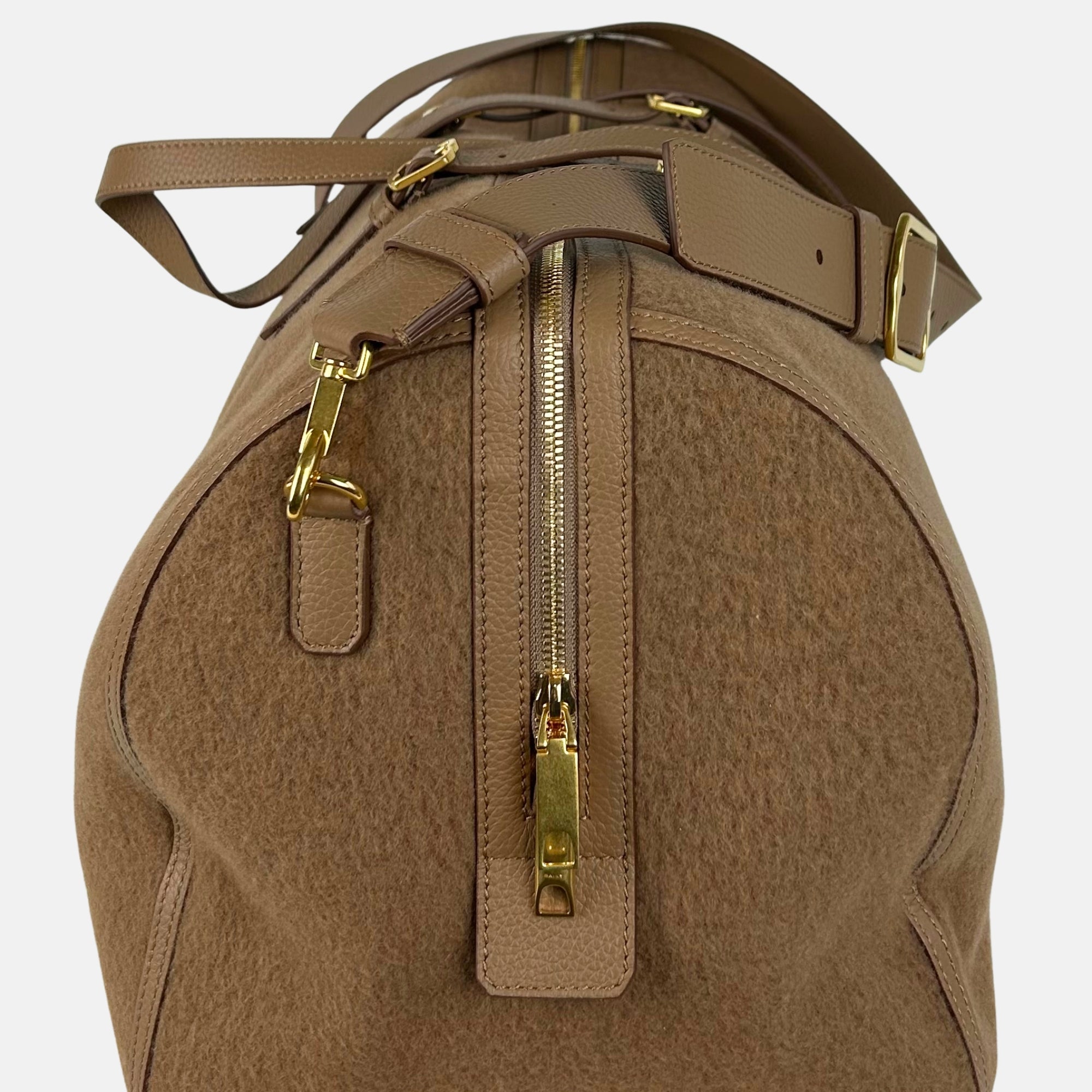 Camel Weekender made of Cashmere/Wool/Leather (OS)