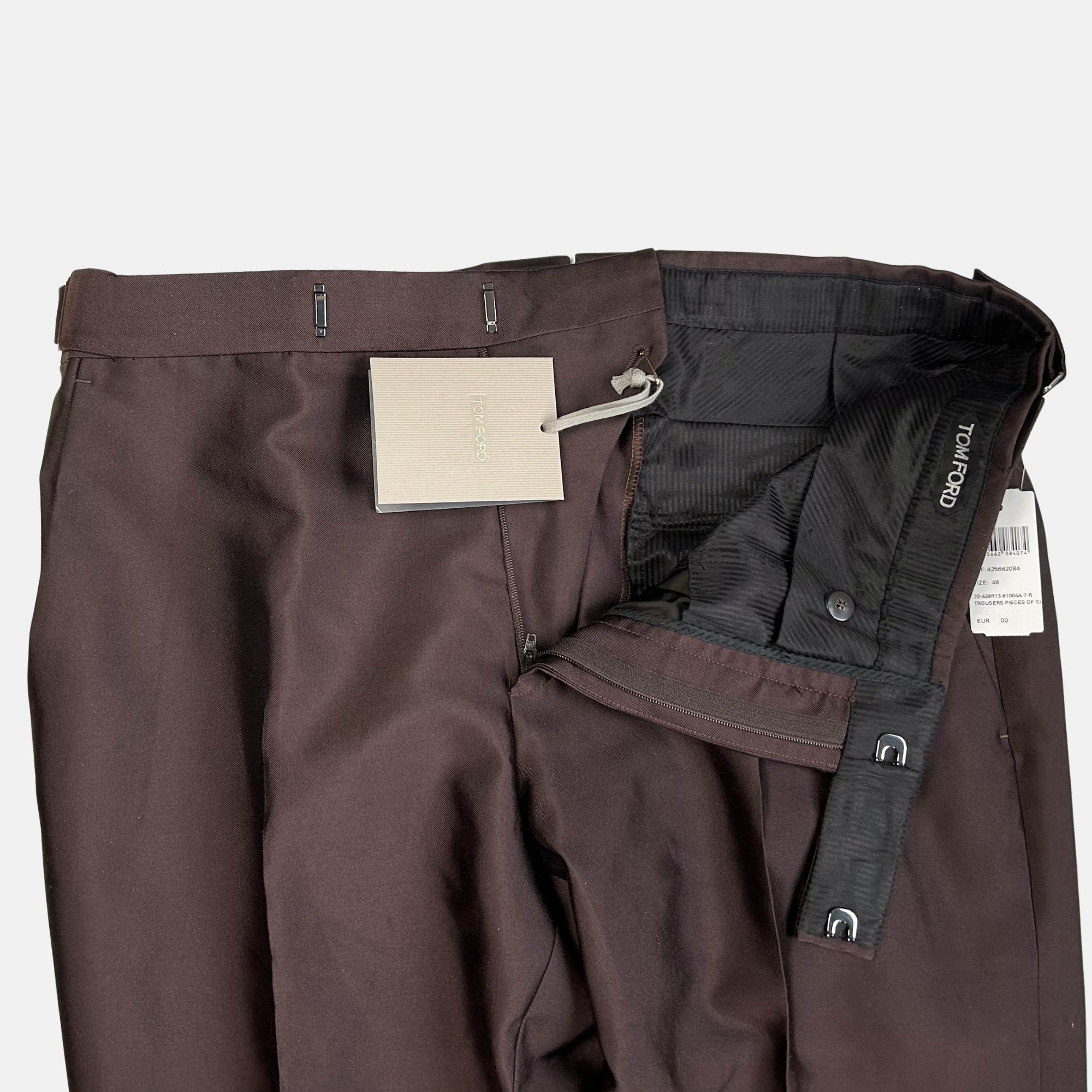 Brown Trousers made of Cotton/Polyester/Silk (EU 48)