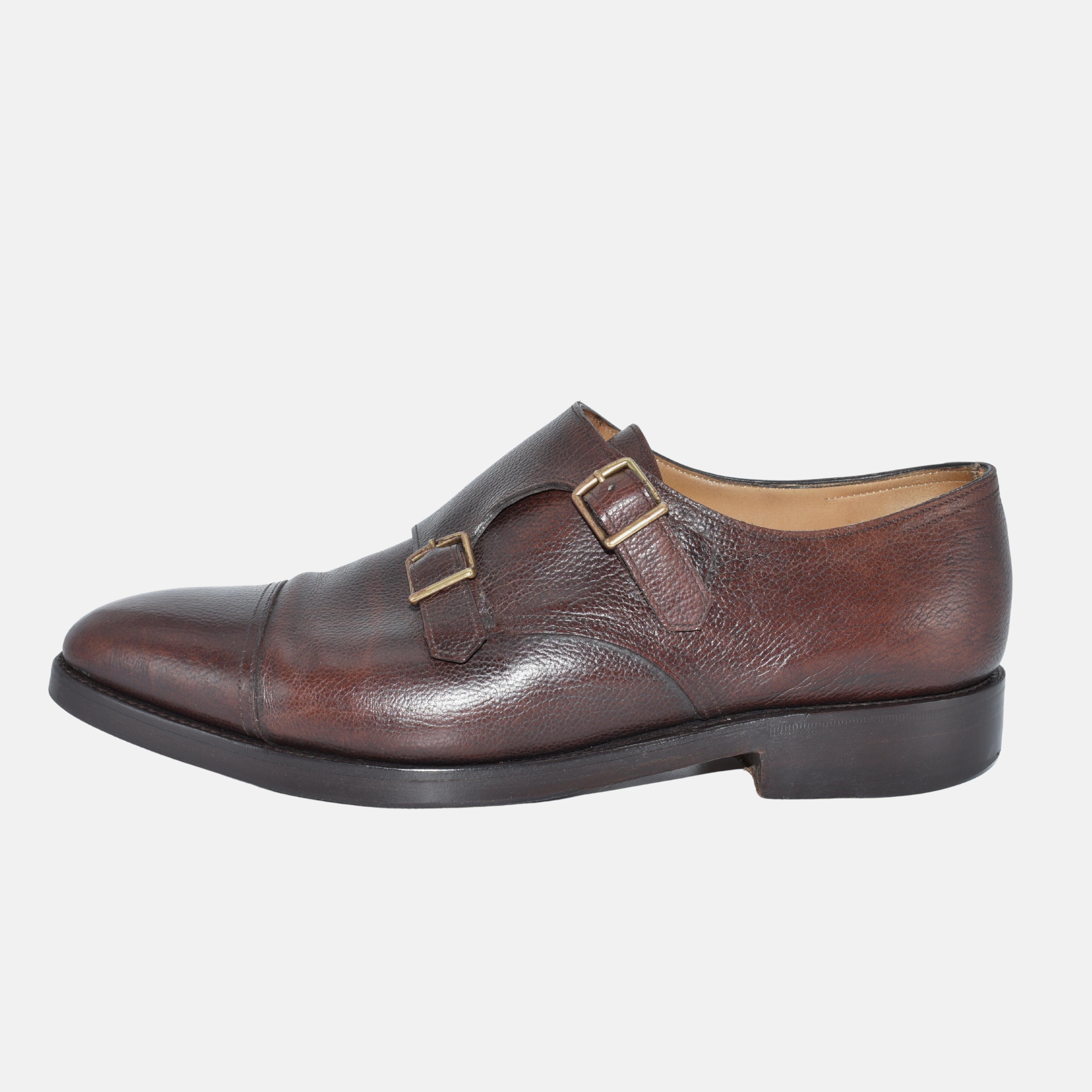 Brown Double-Monkstrapes Shoes made of Leather (EU 41.5)