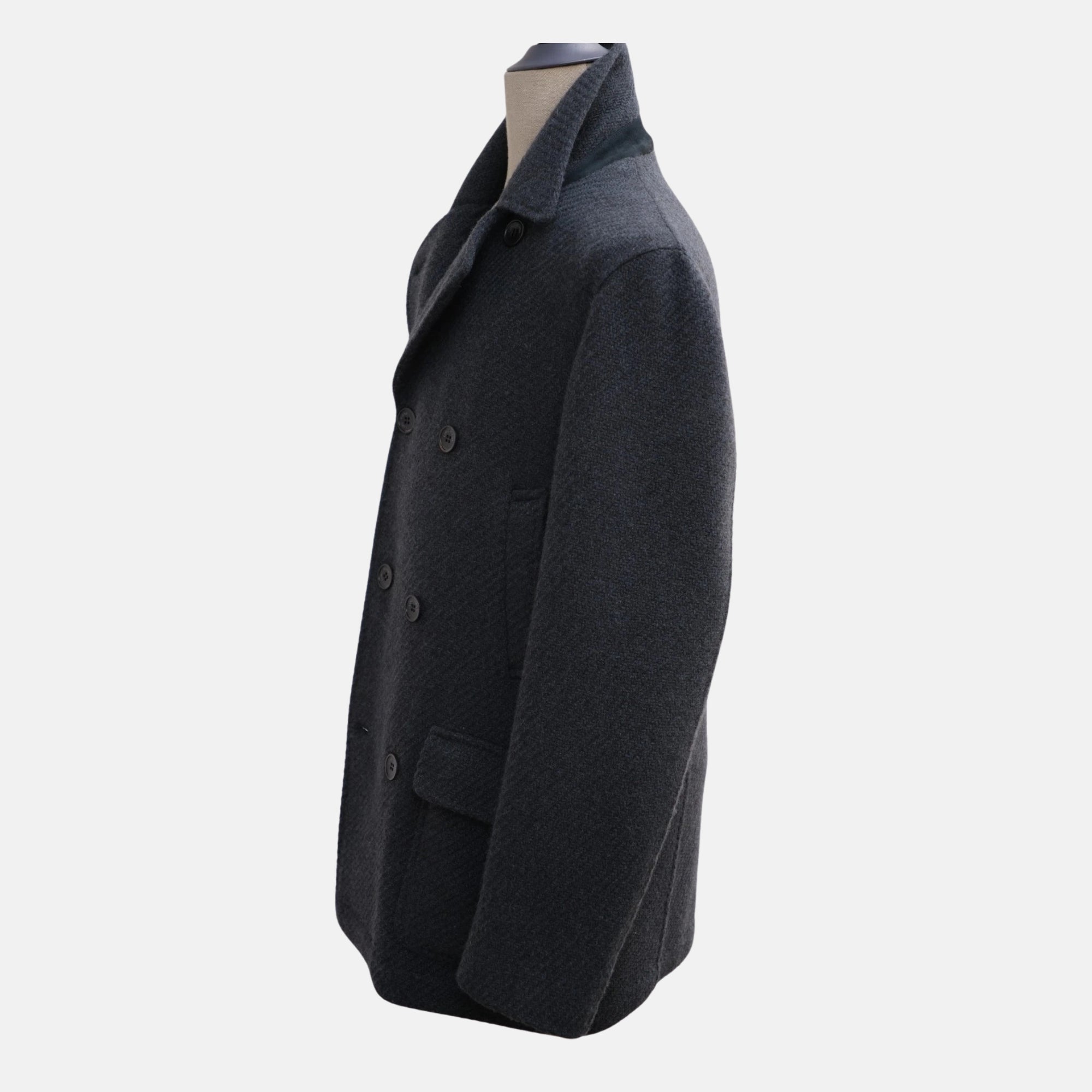 Blue Melange Coat made of Baby Cashmere (XXL)