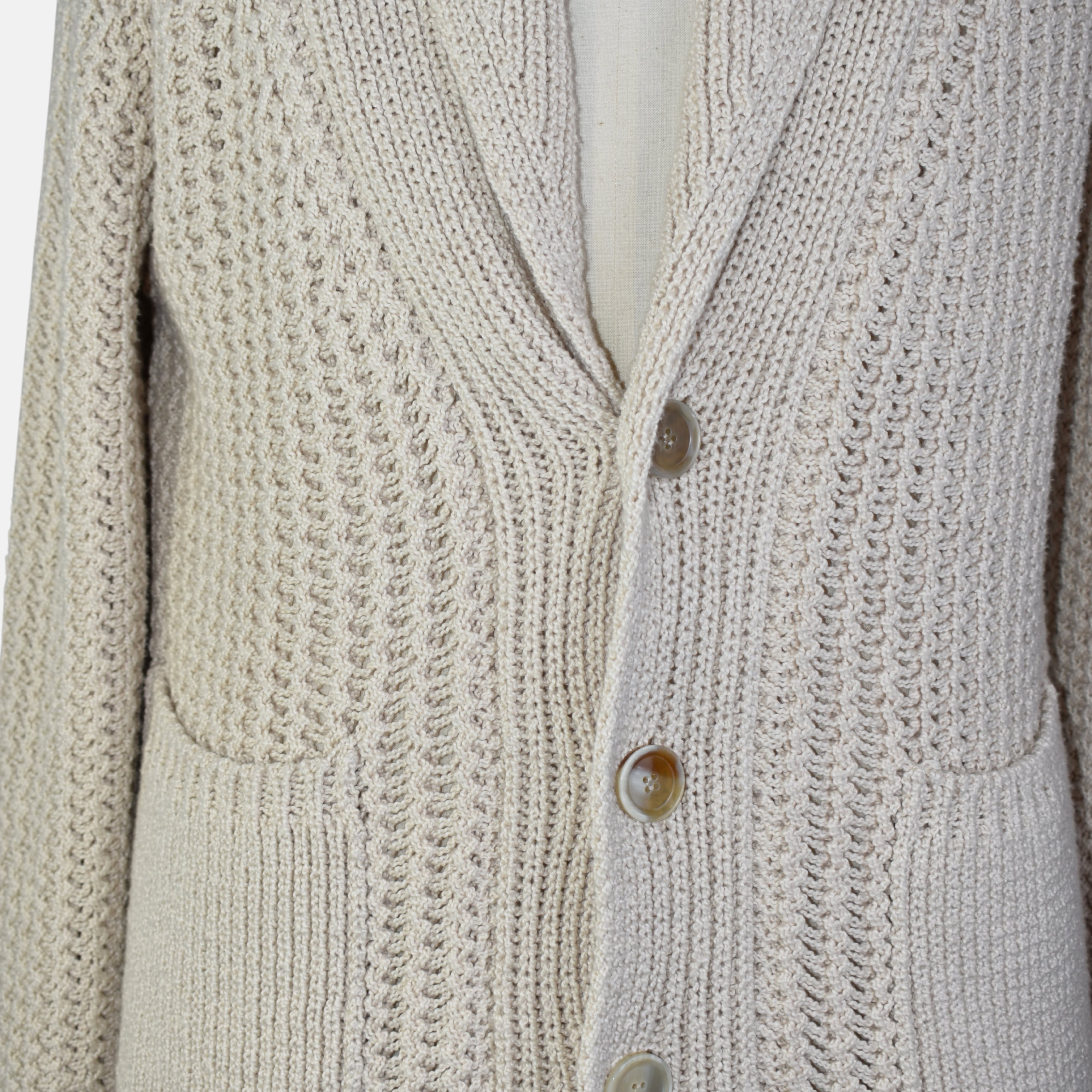 Ecru Cardigan made of Cotton/Wool (EU 50, EU 52)