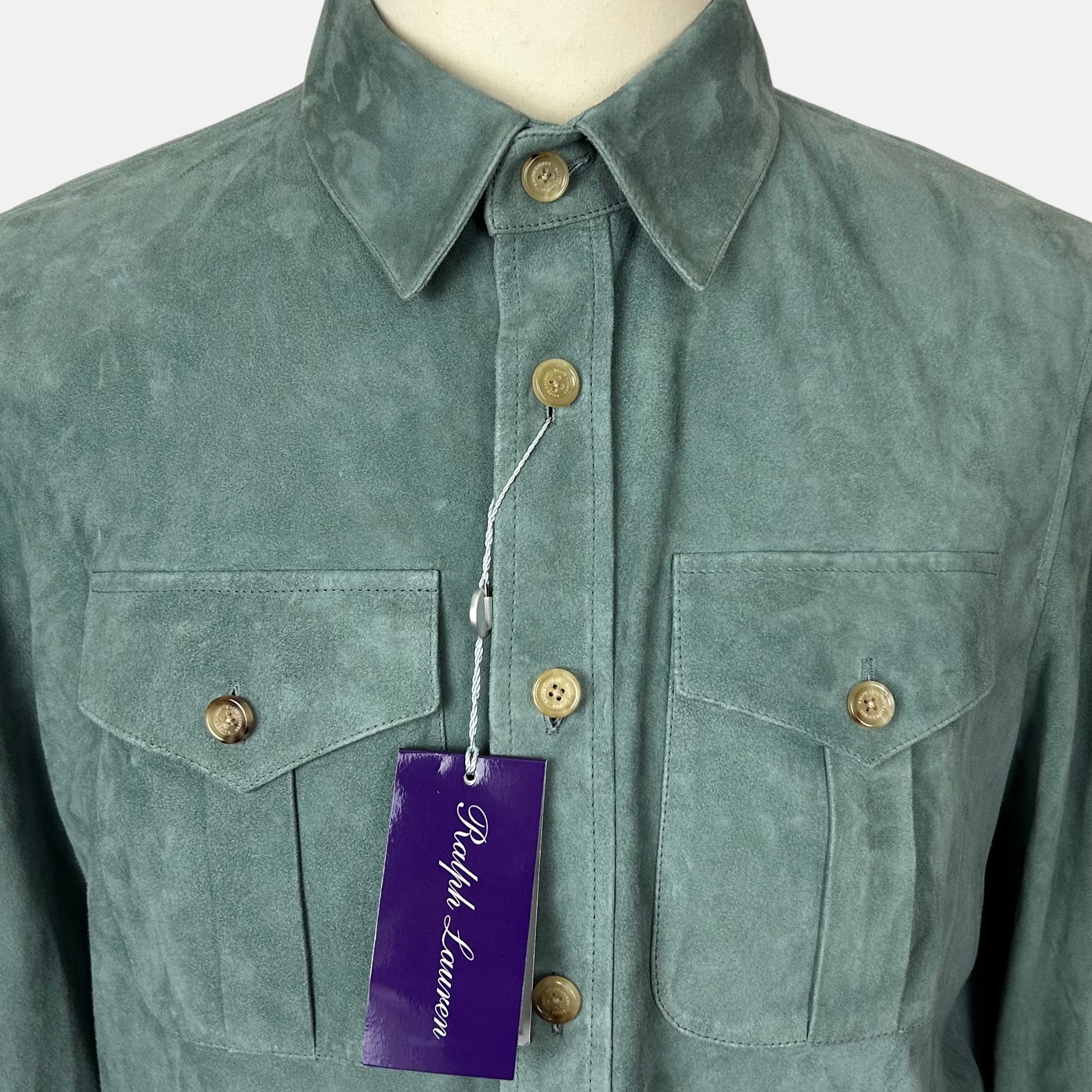 Green/Mint Suede Overshirt (L)