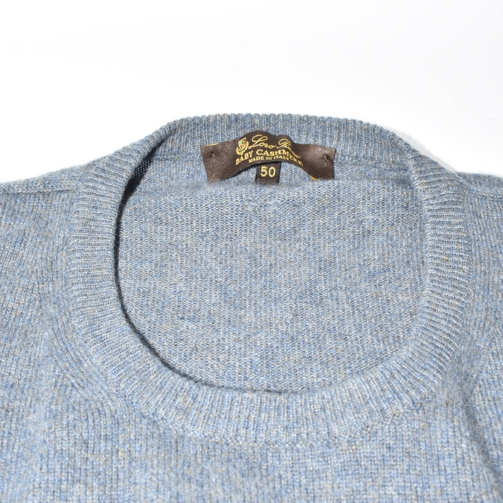 Blue Melange Baby Cashmere Sweater (EU 50)