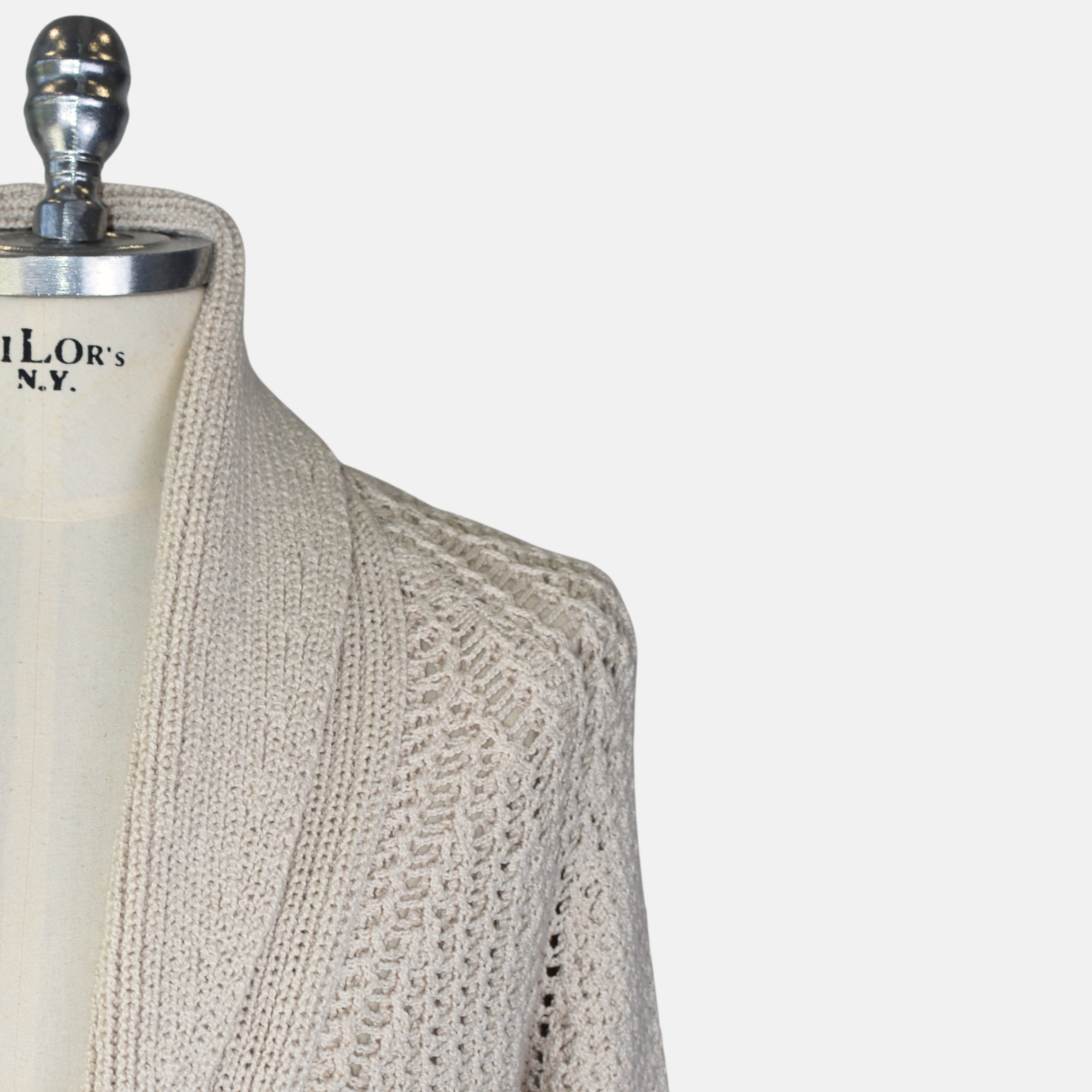 Ecru Cardigan made of Cotton/Wool (EU 50, EU 52)
