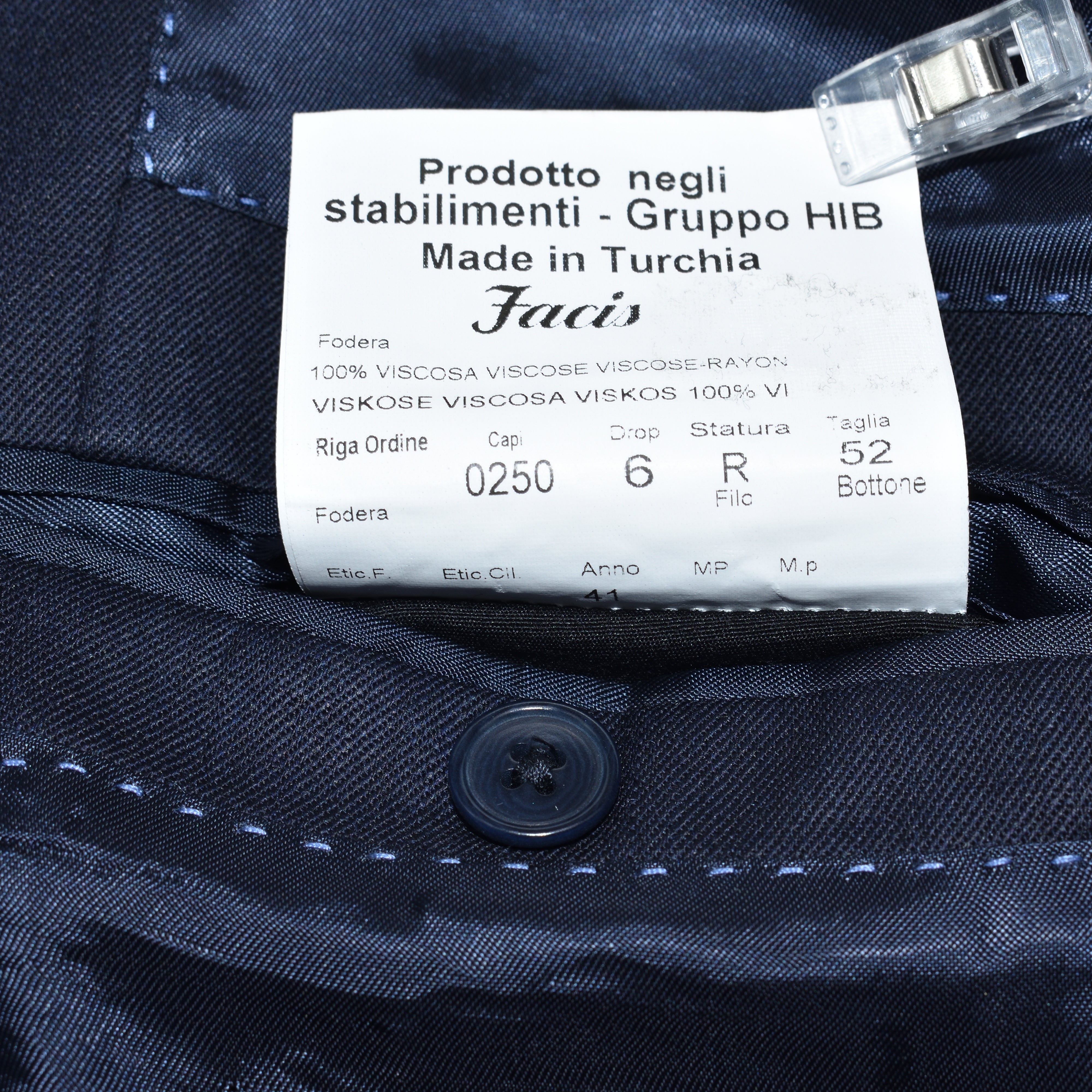 Navy Suit made of Virgin Wool (EU 52)