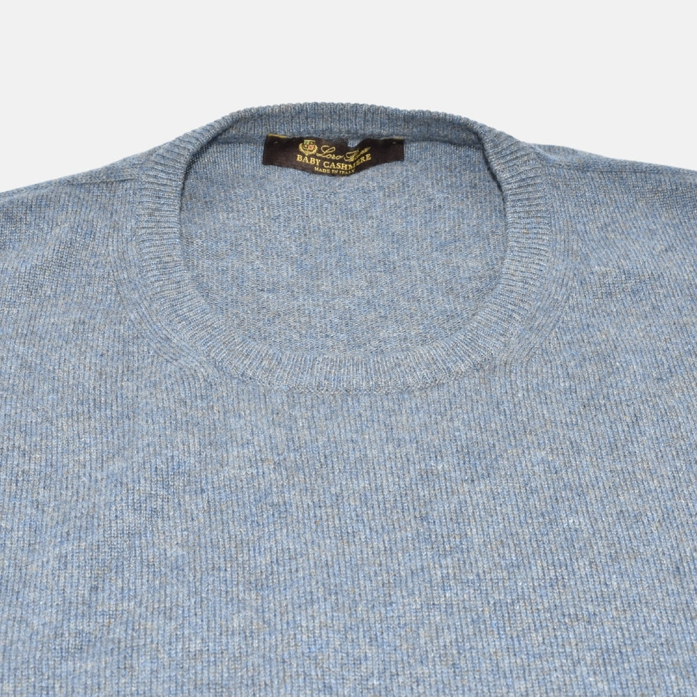 Blue Melange Baby Cashmere Sweater (EU 50)