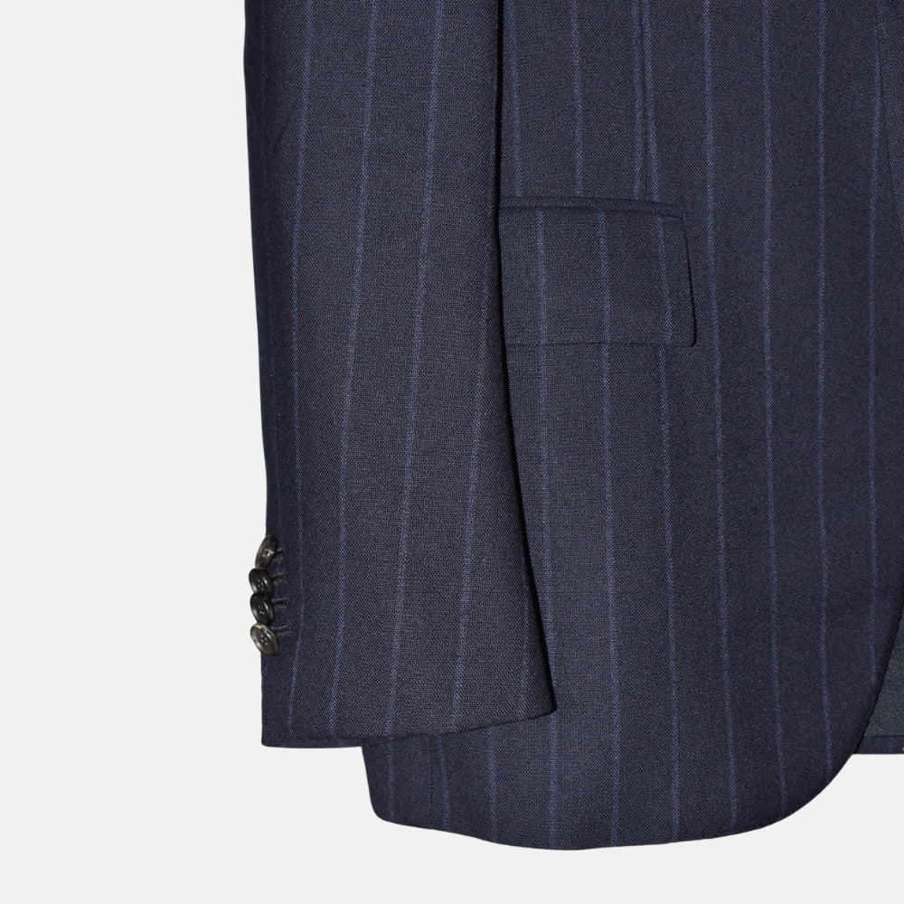 Navy Chalkstripe Suit made of Wool (EU 52)