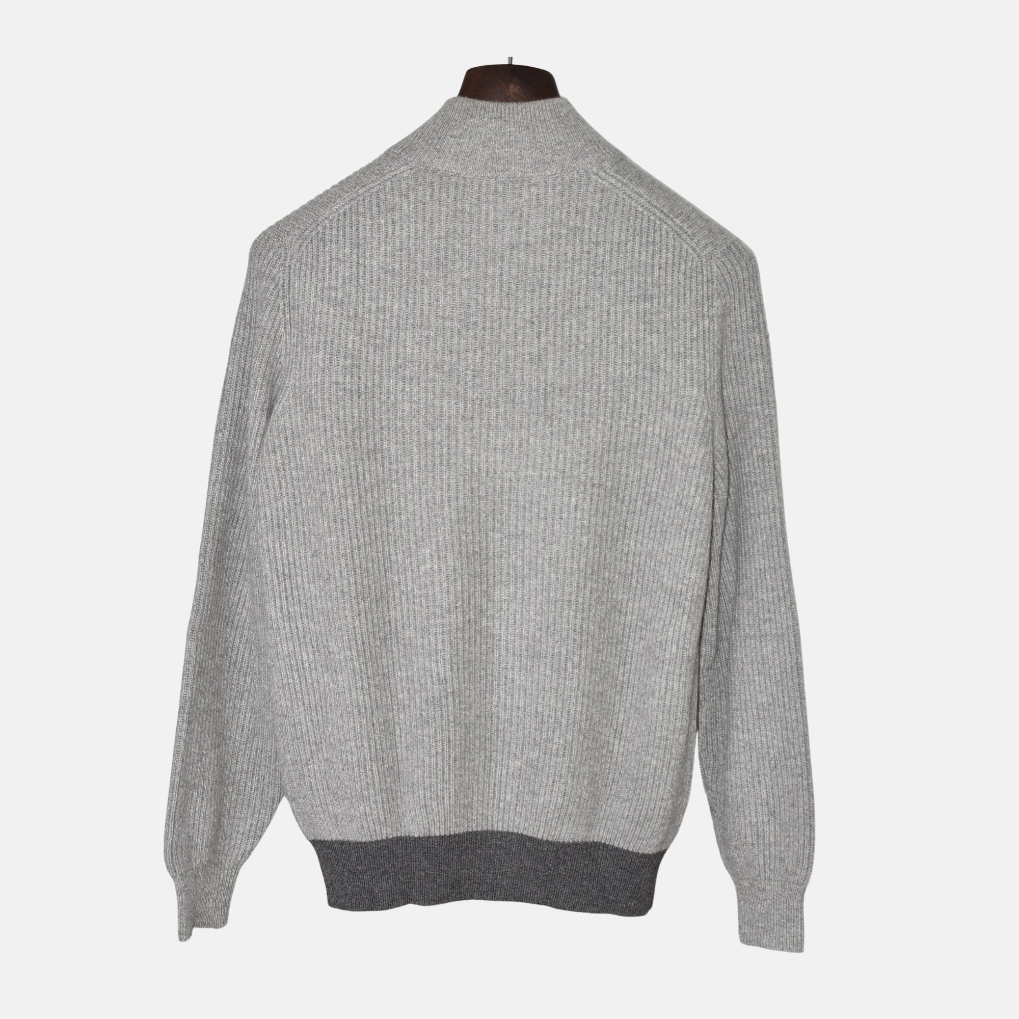 Grey/Navy Cashmere Zipper-Jacket (EU 48)