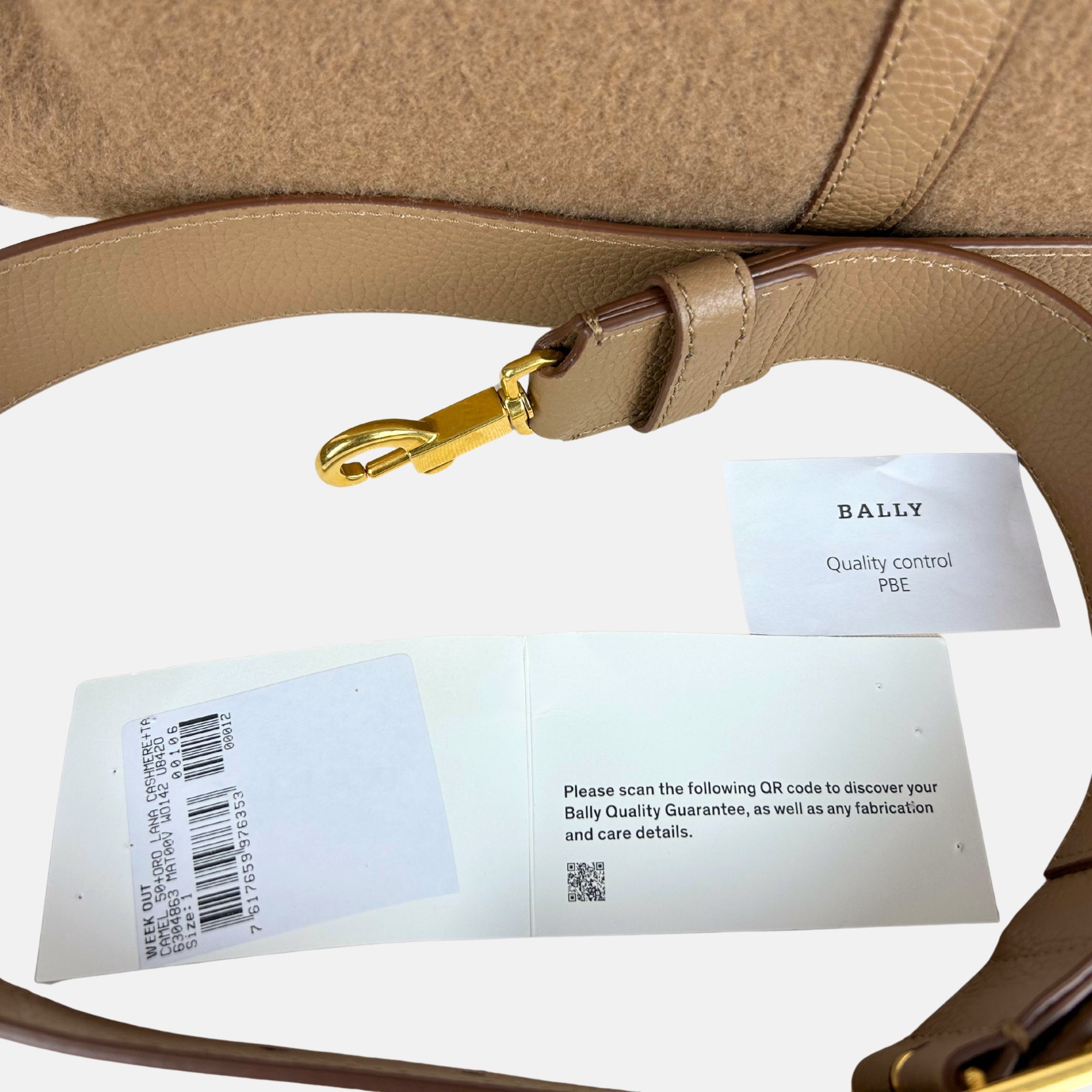 Camel Weekender made of Cashmere/Wool/Leather (OS)