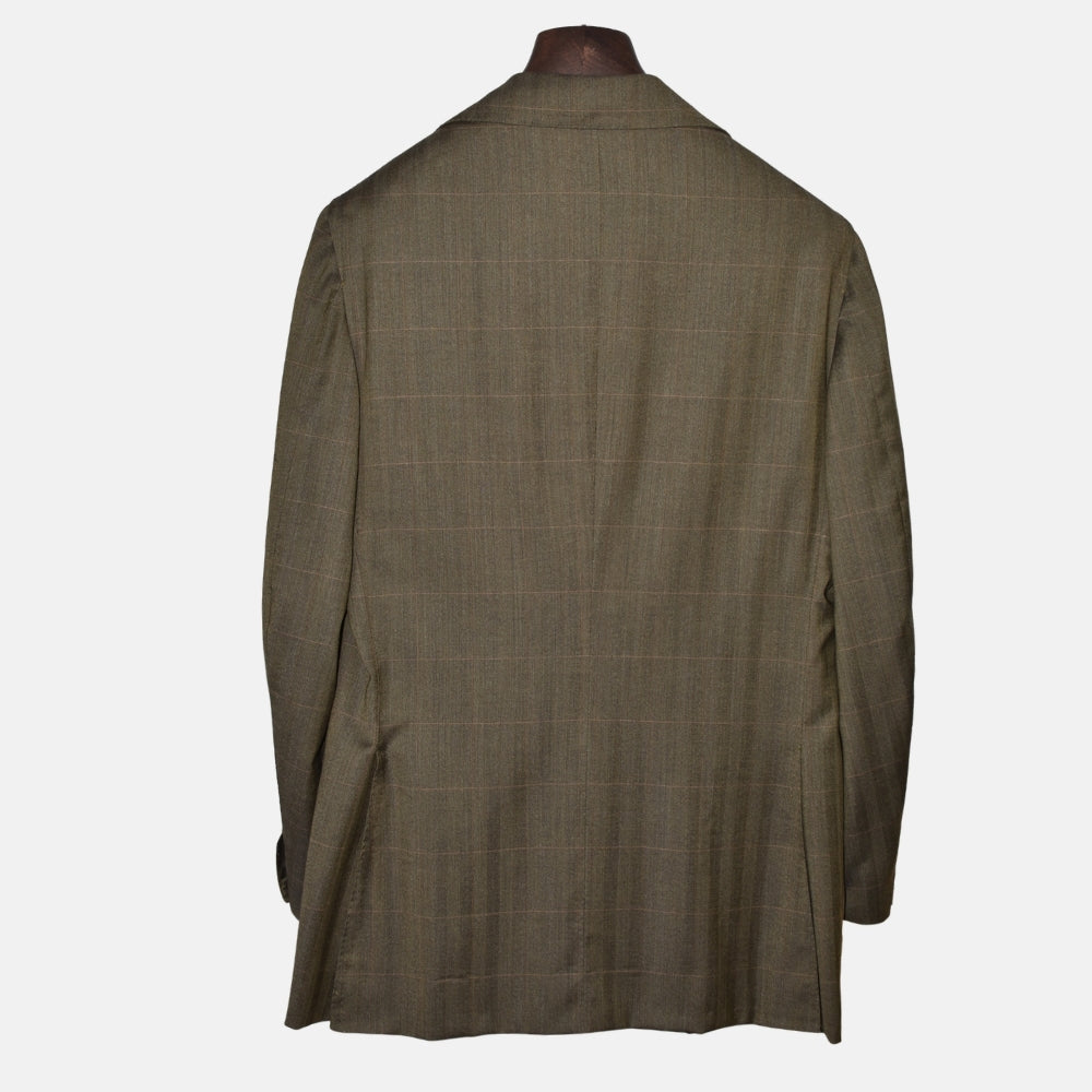 Brauner/Grüner Blazer aus Schurwolle (EU 52)