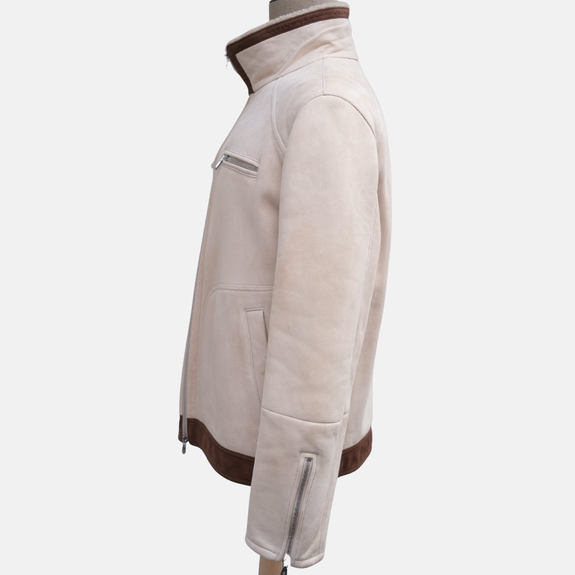 Light Beige Shearling Jacket