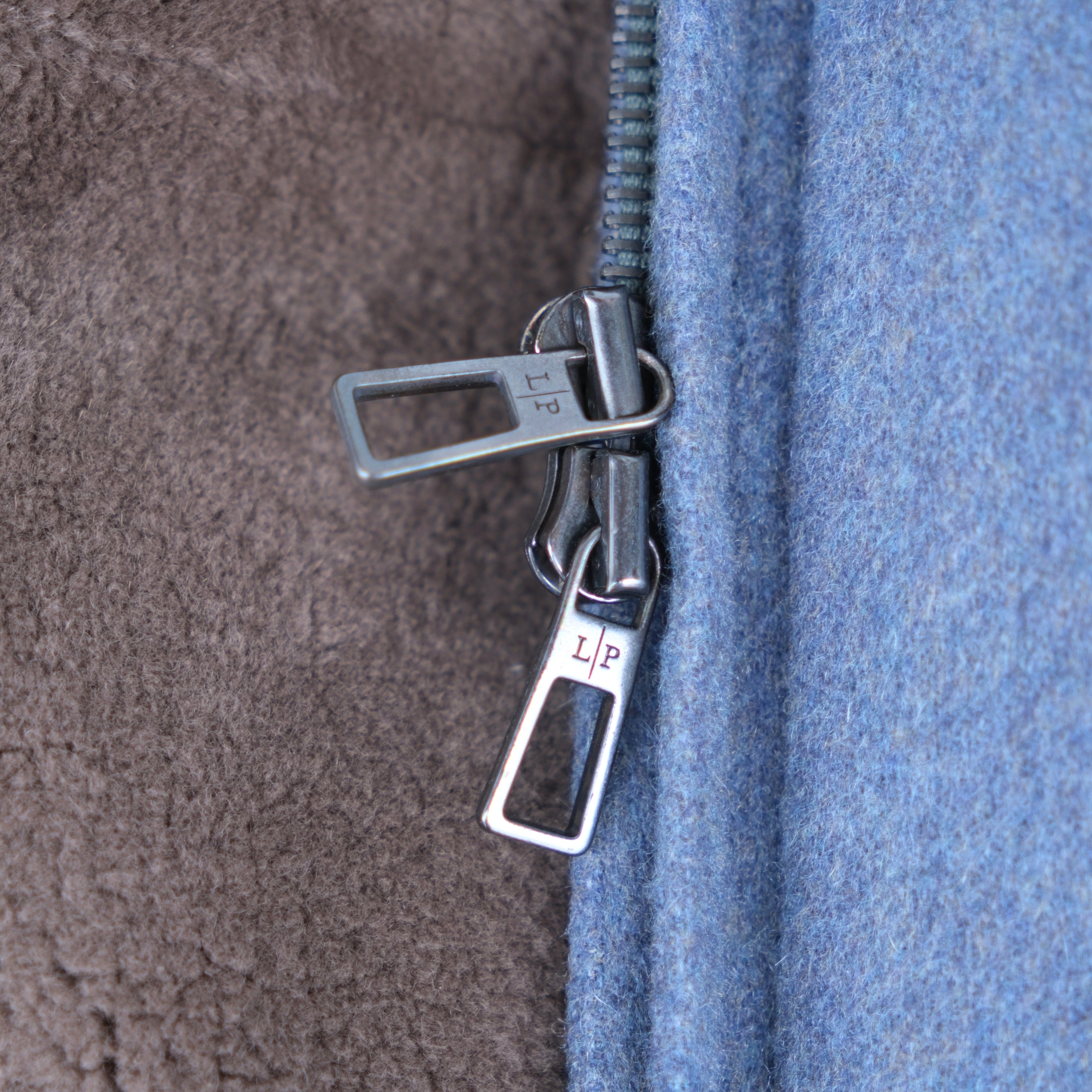 Blue Vicuna/Baby Cashmere Mink Lined Jacket with Detachable Hood (M)