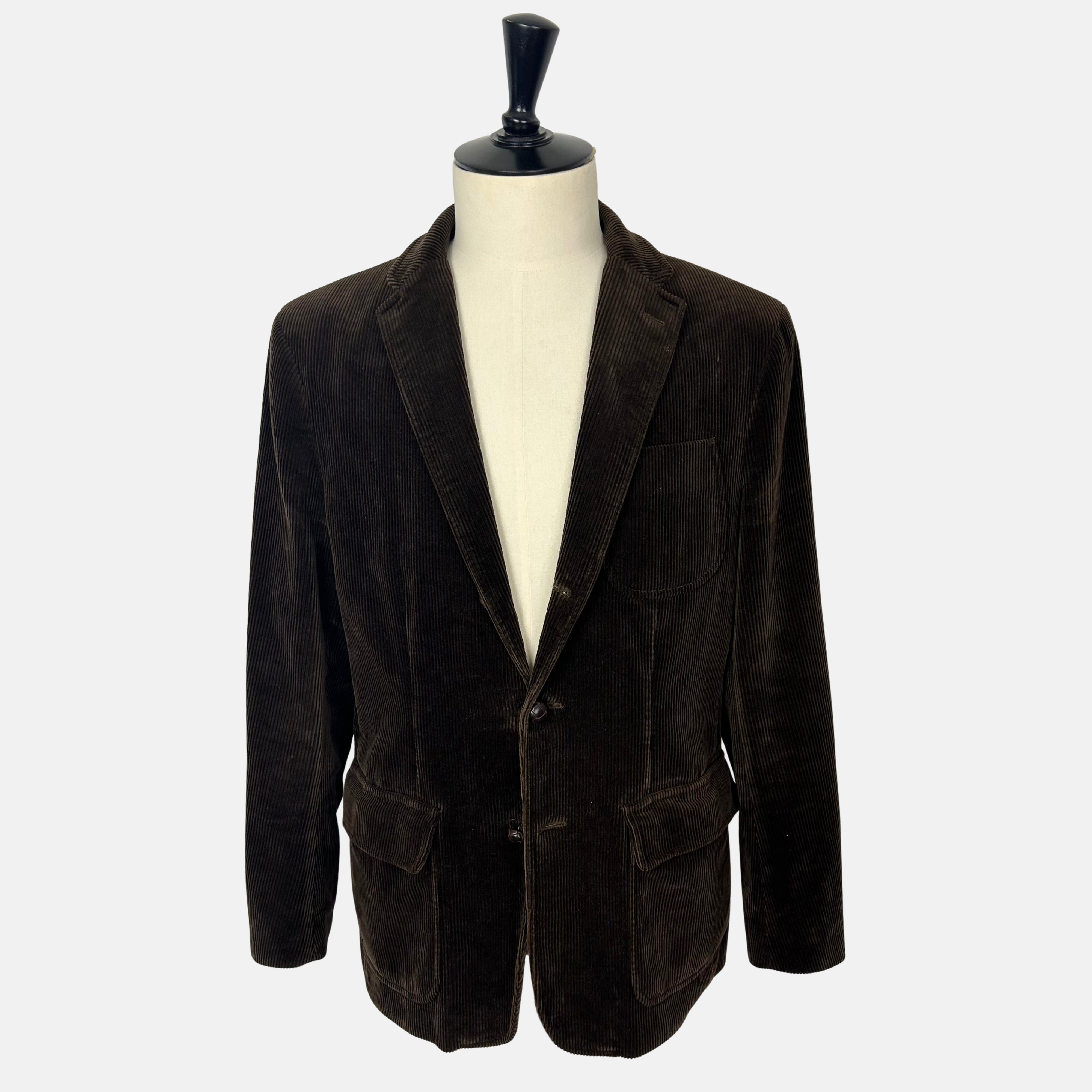 Brown Corduroy Blazer made of Cotton/Leather Details (EU 54)
