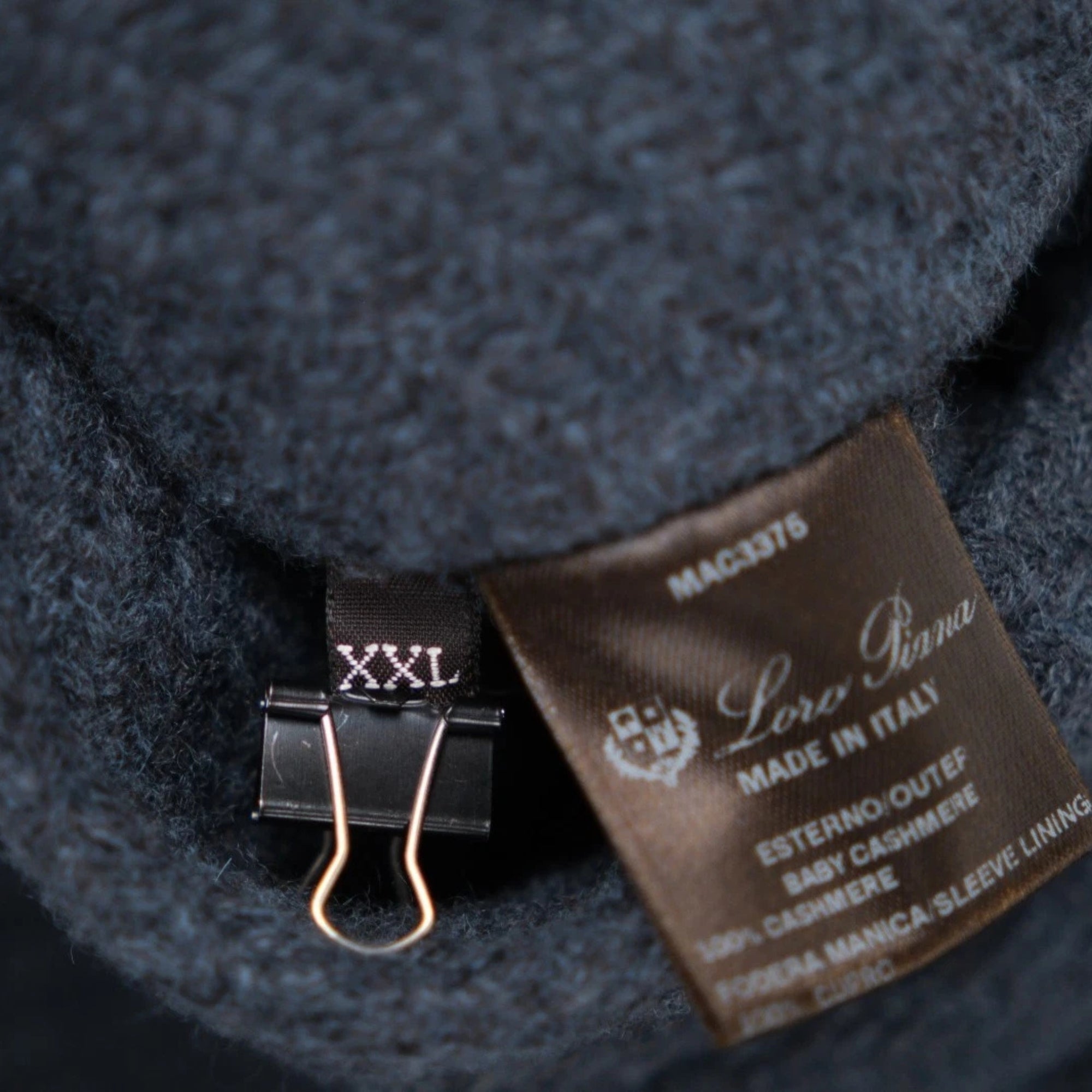 Blue Melange Coat made of Baby Cashmere (XXL)