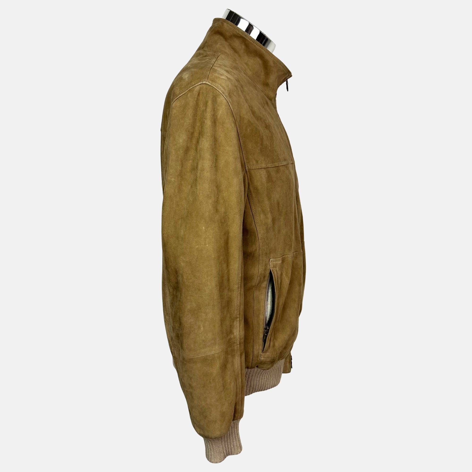 Brown Bomber Jacket made of Suede (M)