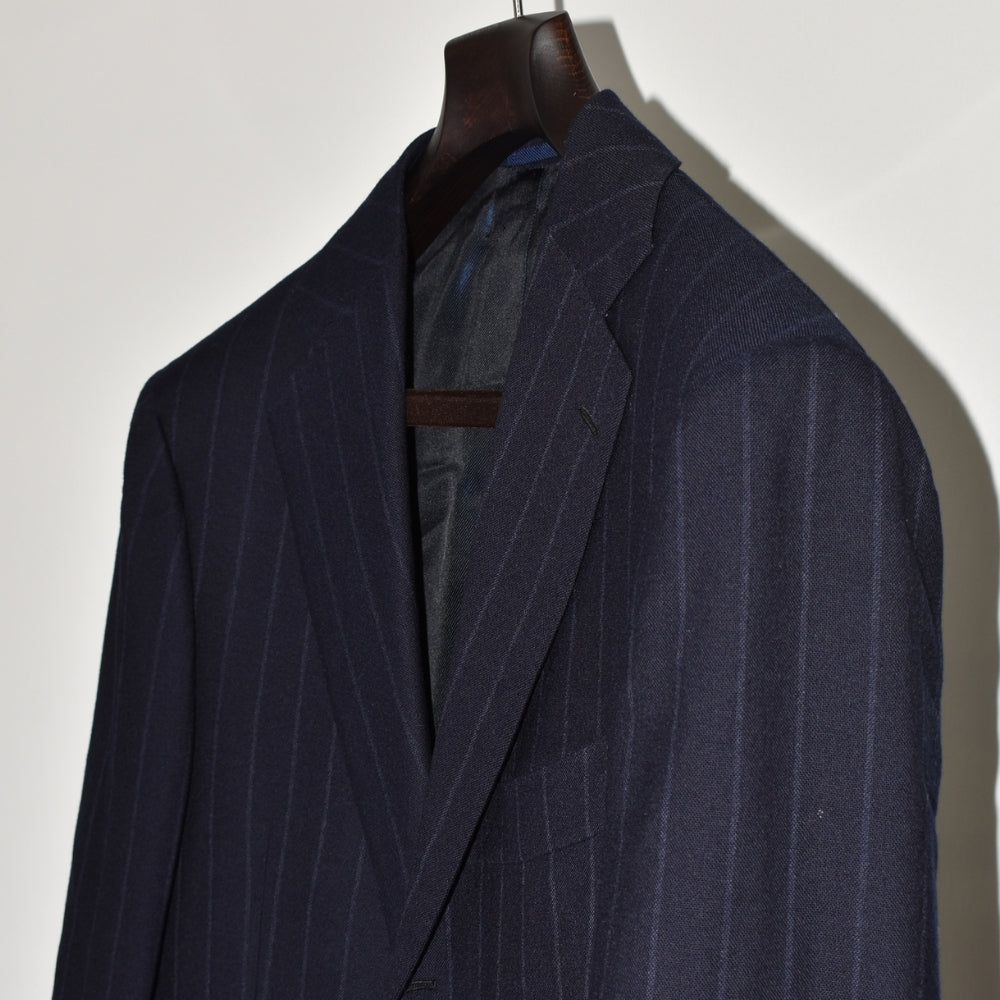 Navy Chalkstripe Suit made of Wool (EU 52)
