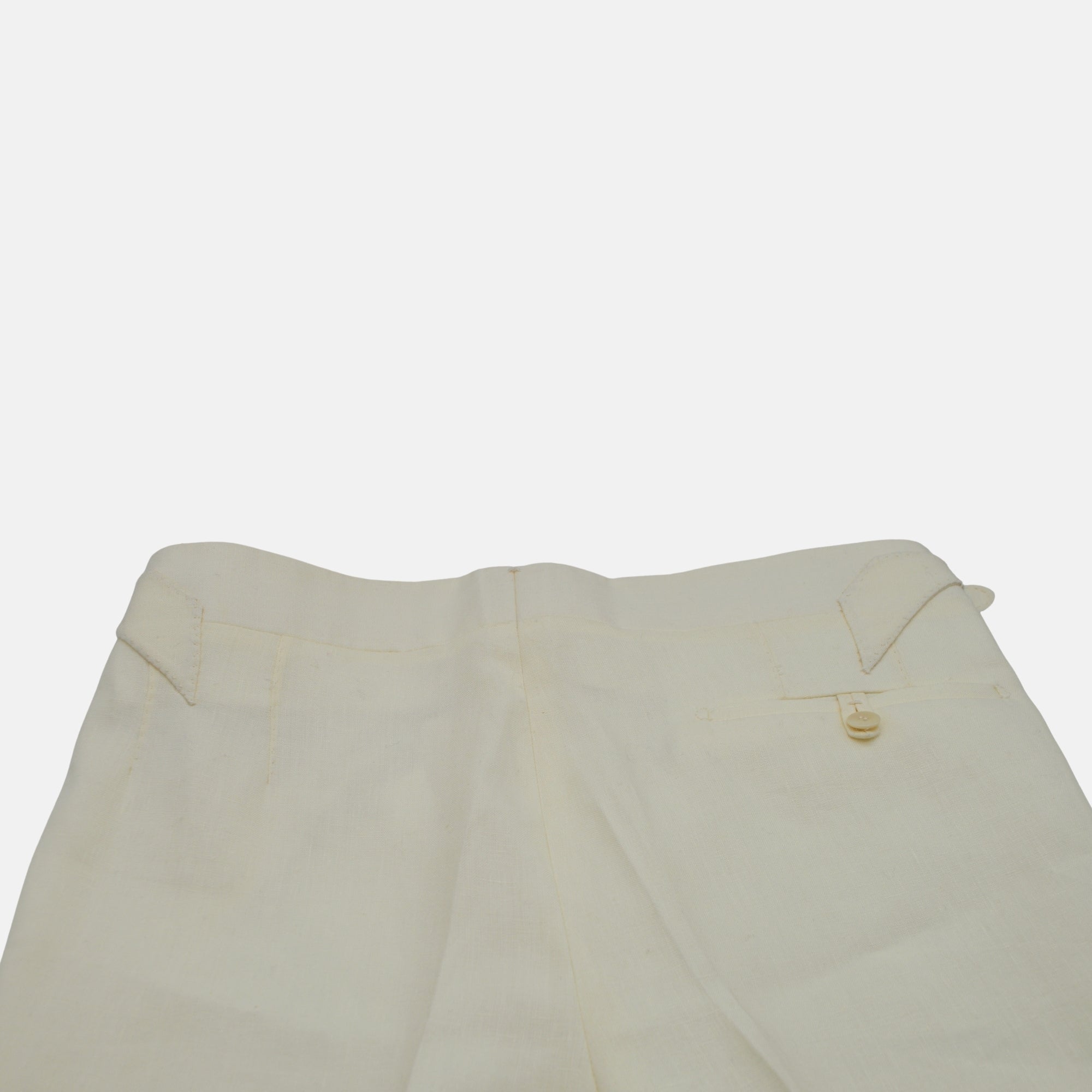 Offwhite Double-Pleated Trousers made of Linen (EU 46)