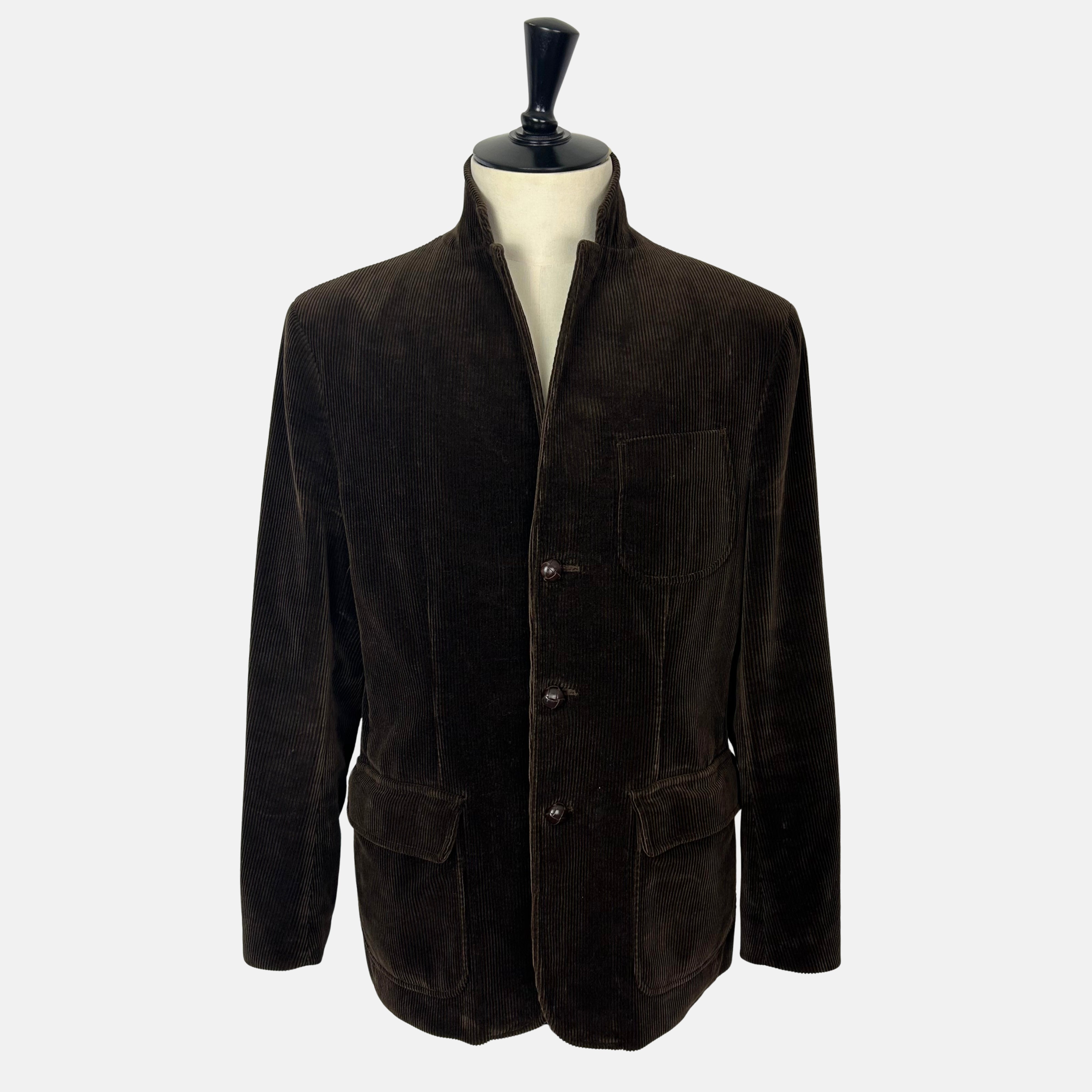 Brown Corduroy Blazer made of Cotton/Leather Details (EU 54)