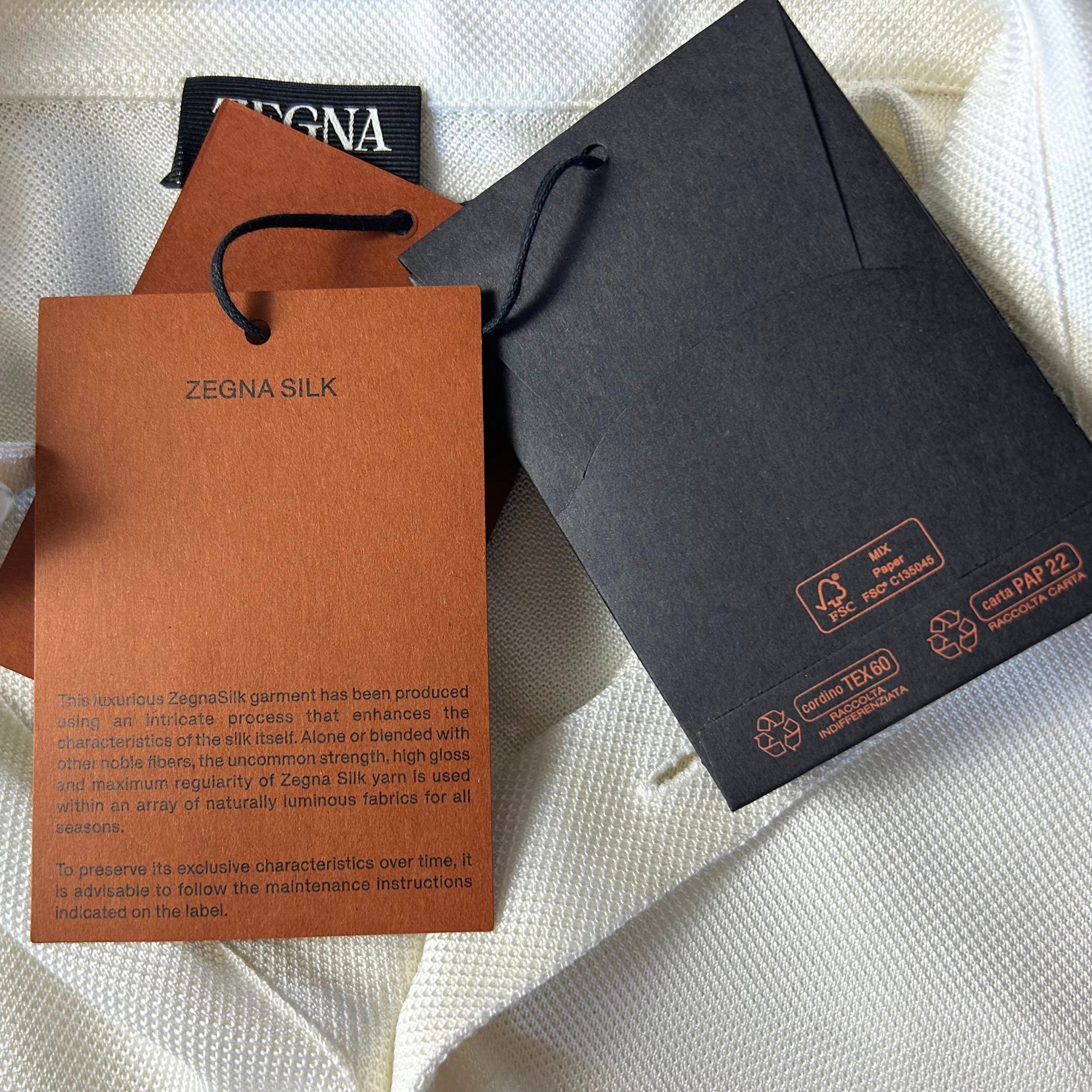 White Polo Shirt made of Silk (EU 52)