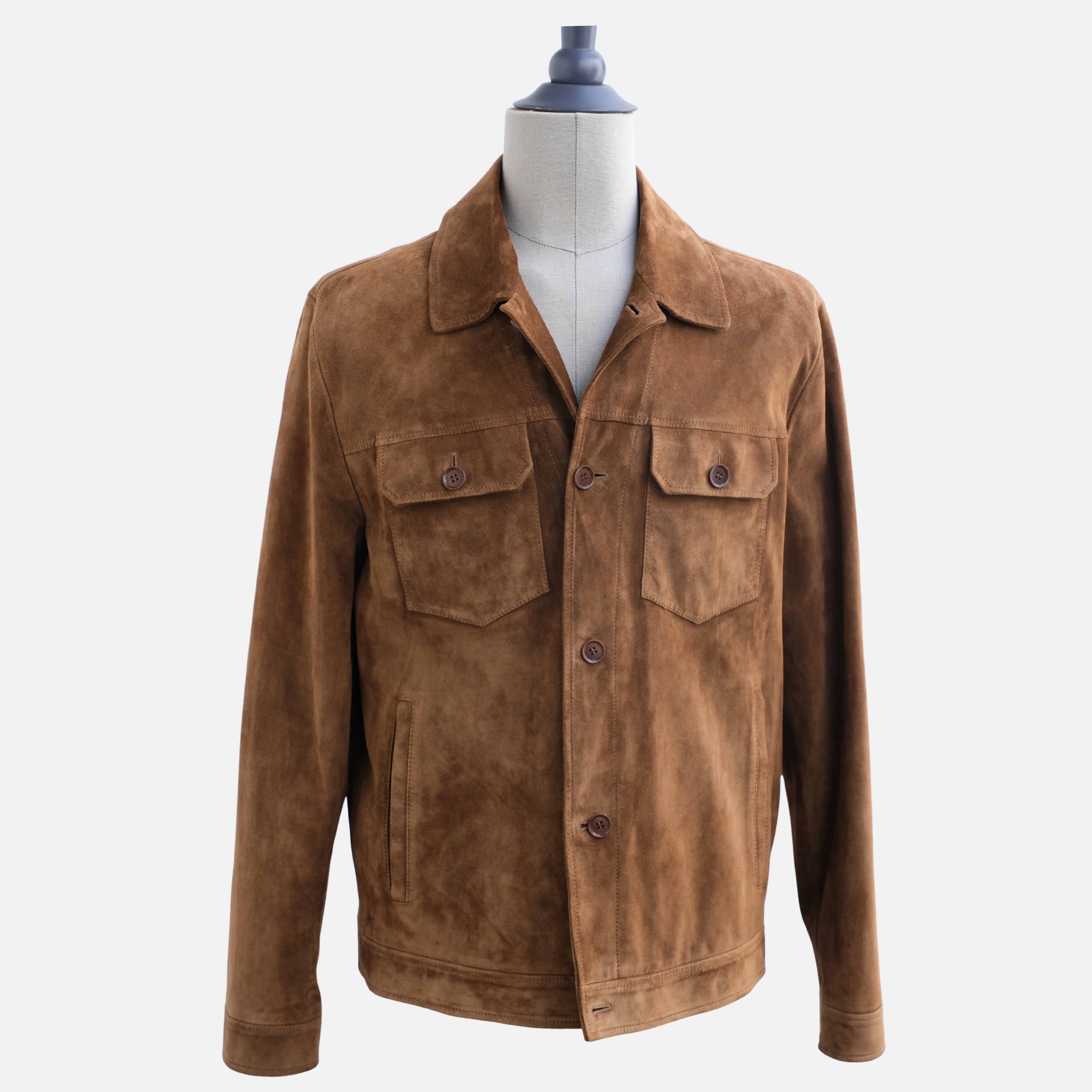 Brown Trucker Jacket made of Suede (XXL)