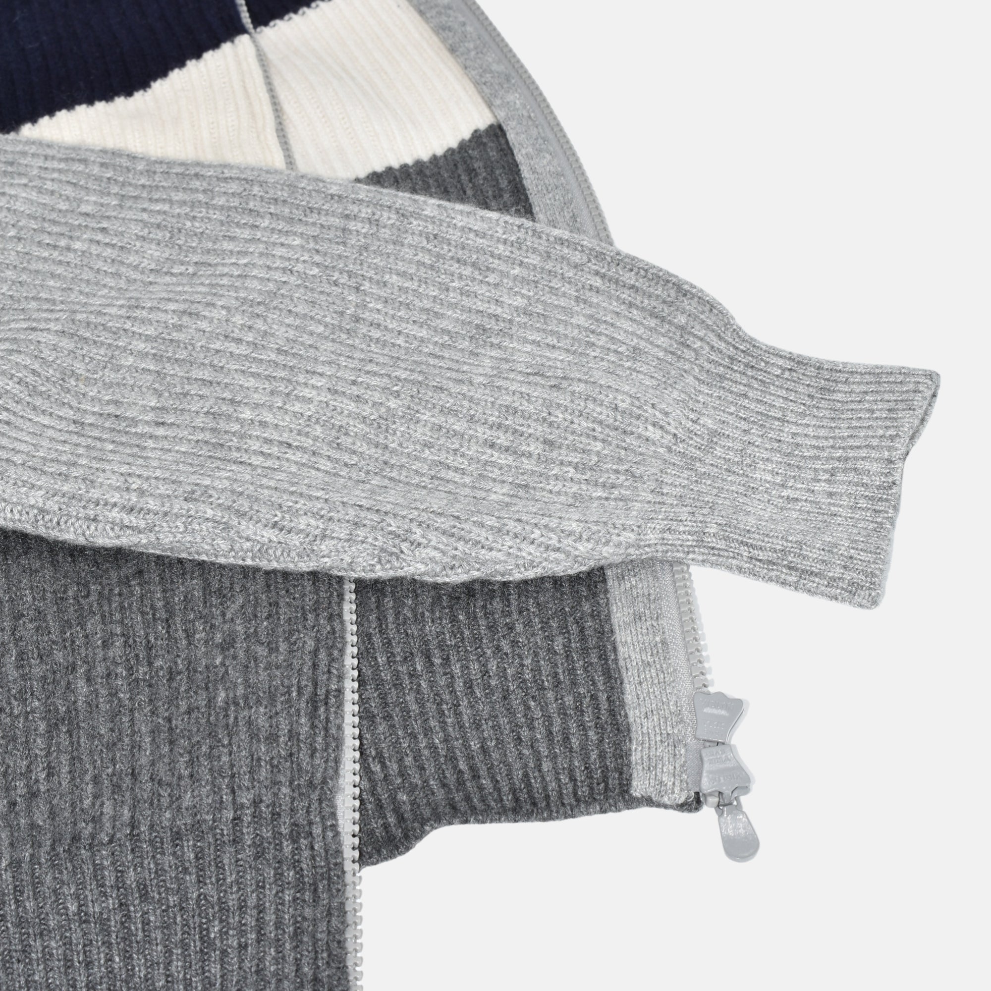 Grey/Navy Cashmere Zipper-Jacket (EU 48)