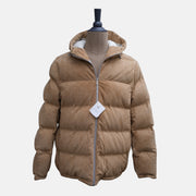 Beige/Brown Suede Down Jacket (M)