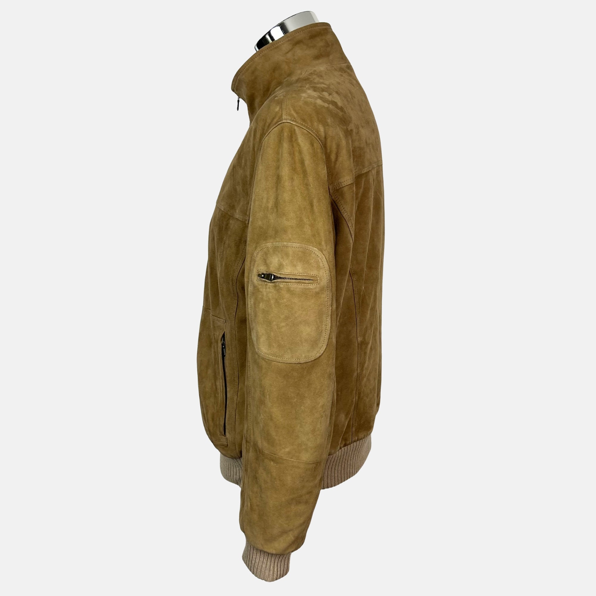 Brown Bomber Jacket made of Suede (M)