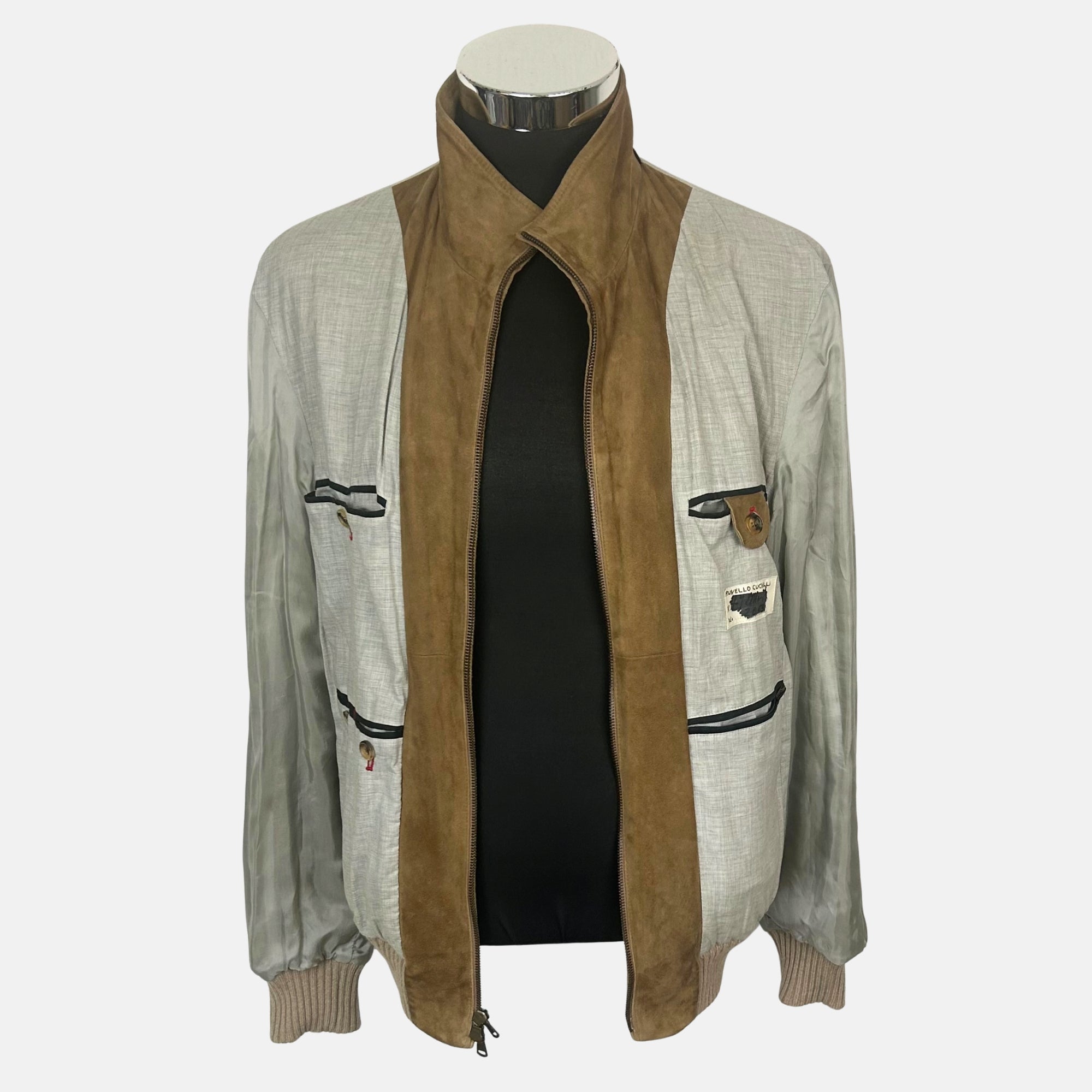 Brown Bomber Jacket made of Suede (M)