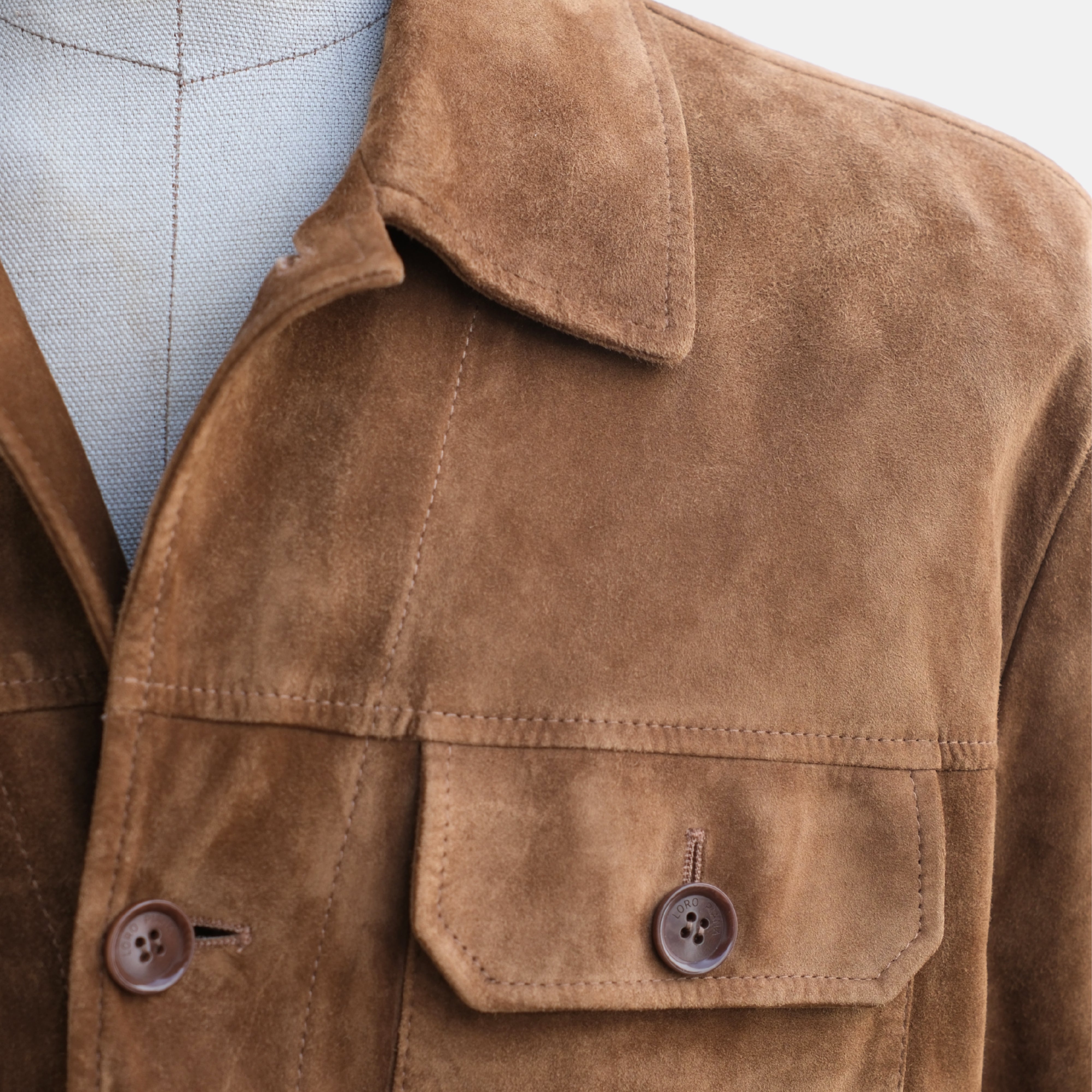 Brown Trucker Jacket made of Suede (XXL)