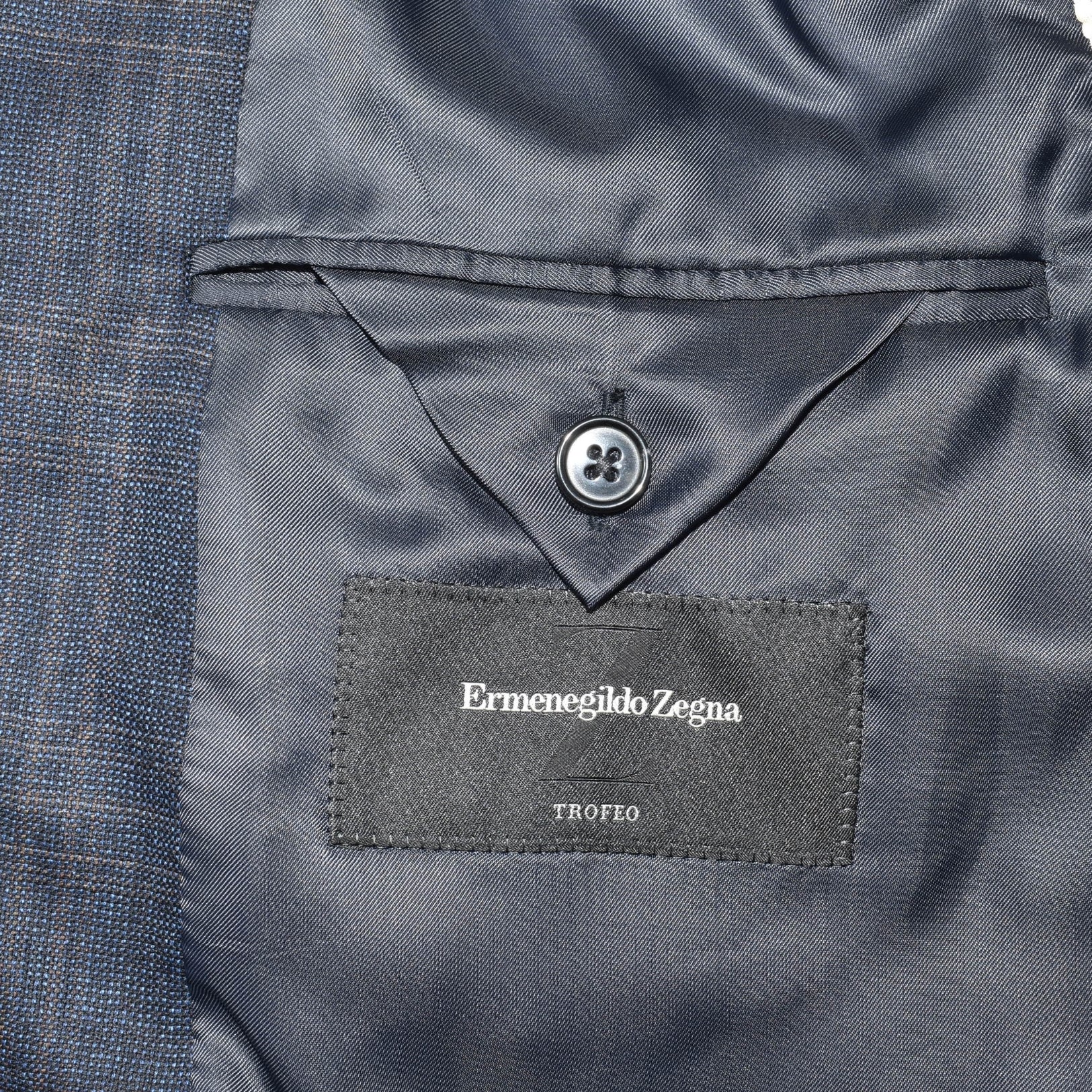 Blue/Grey Checked Wool/Cashmere Blazer (EU 52)