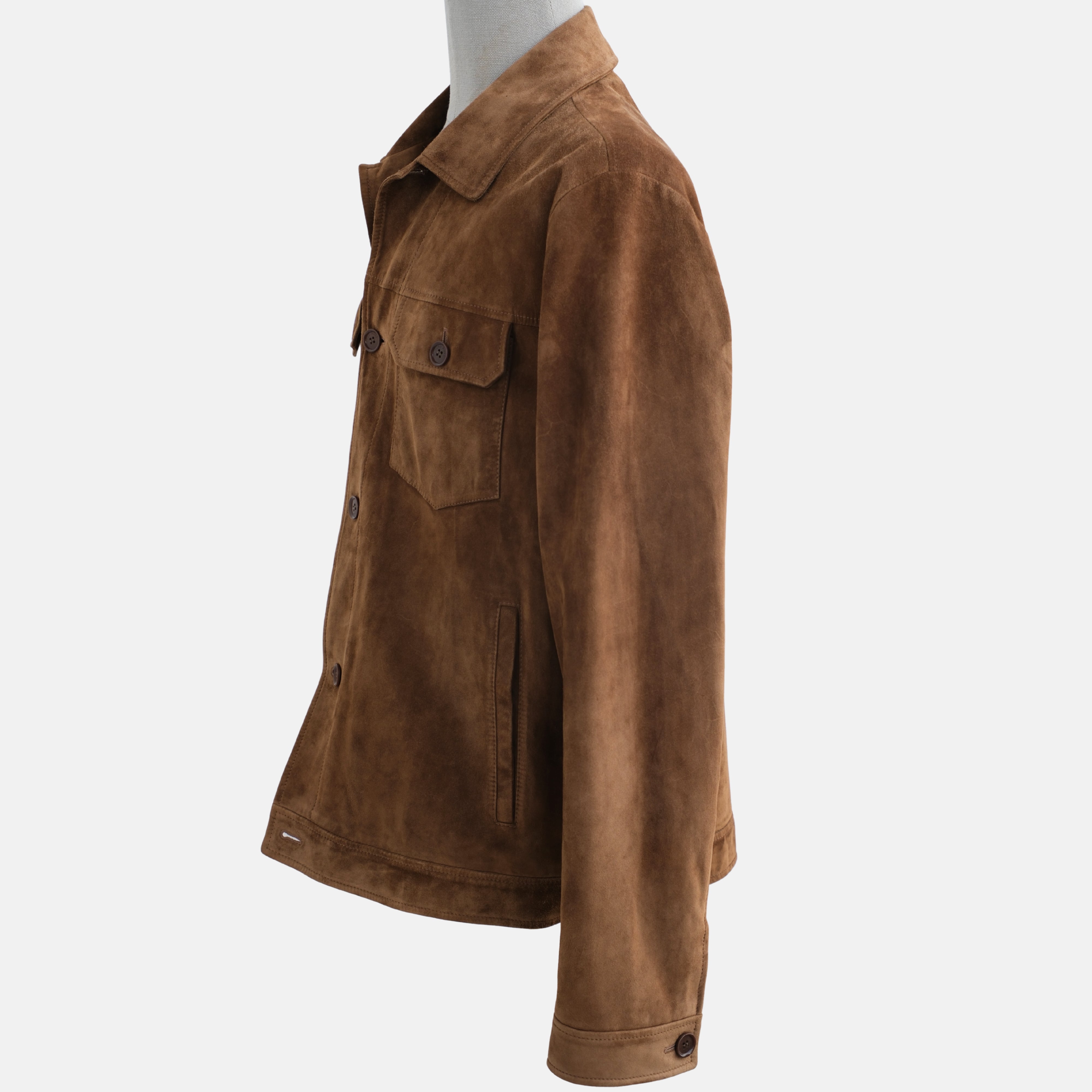 Brown Trucker Jacket made of Suede (XXL)
