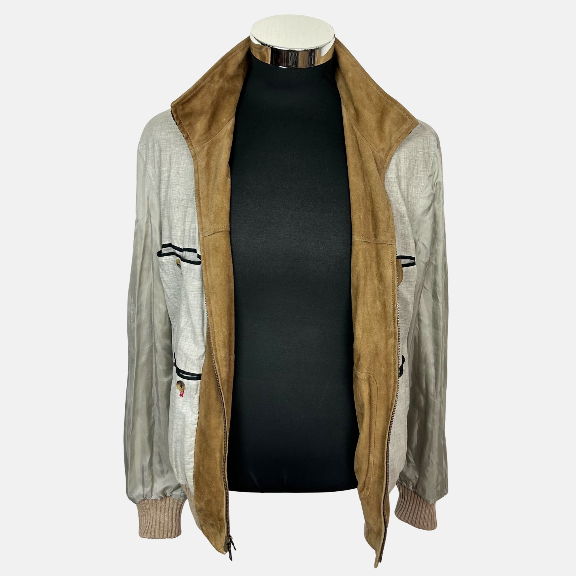 Brown Bomber Jacket made of Suede (M)