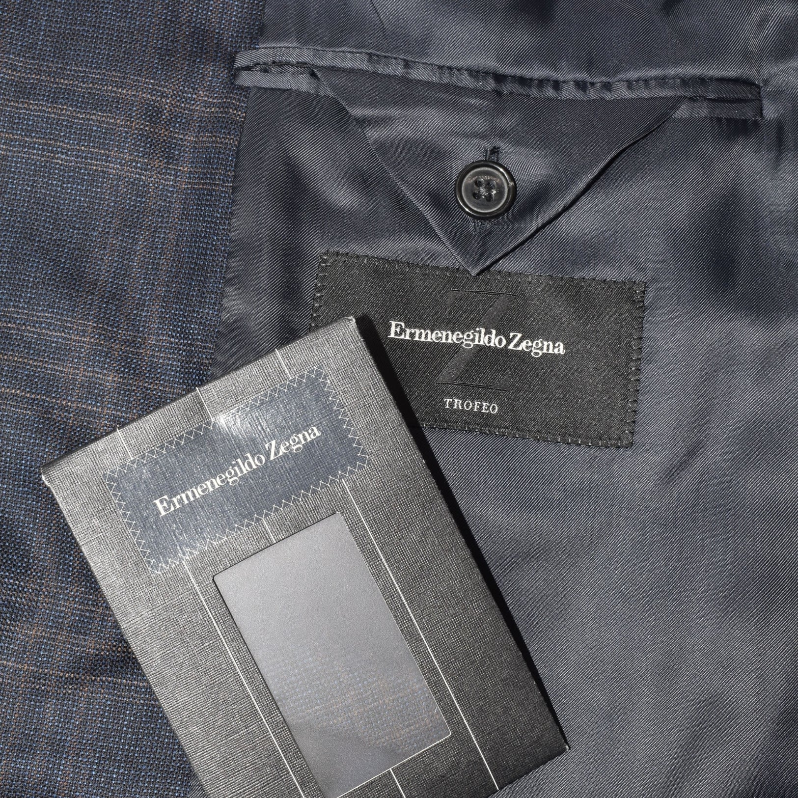 Blue/Grey Checked Wool/Cashmere Blazer (EU 52)