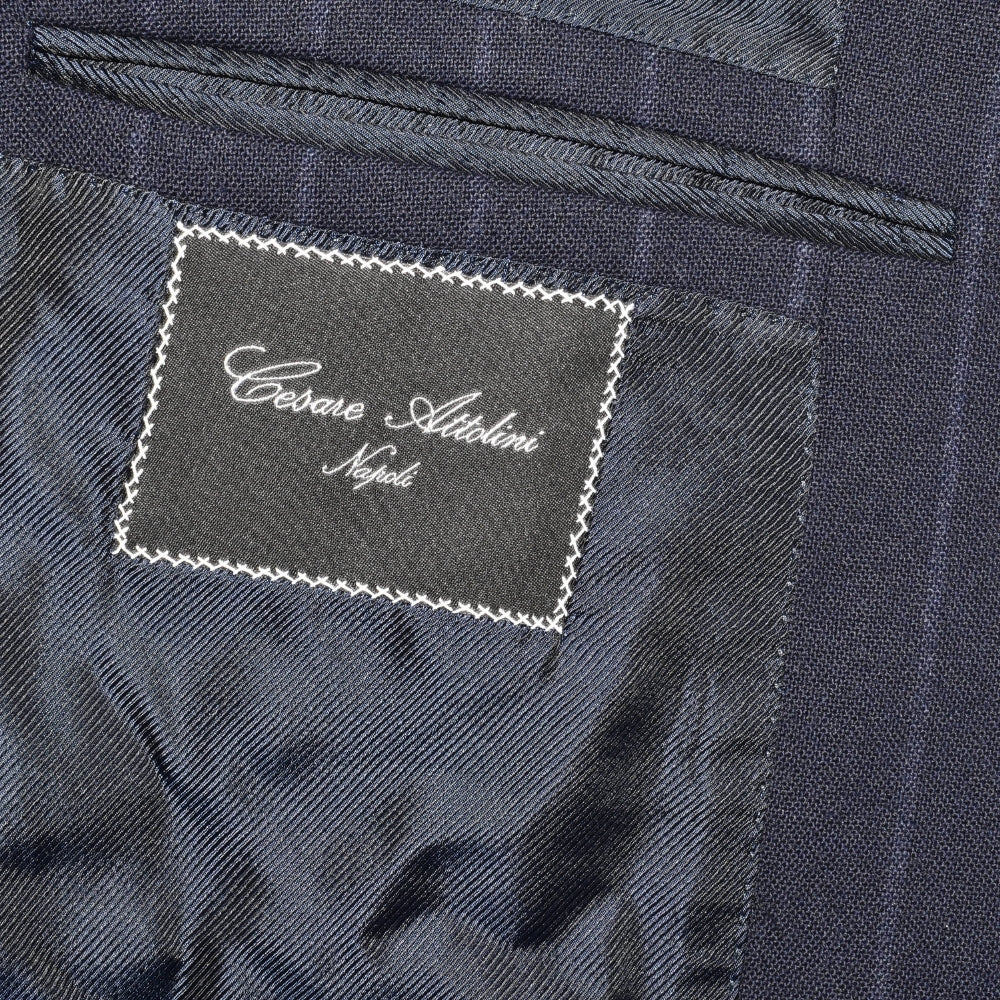 Navy Chalkstripe Suit made of Wool (EU 52)