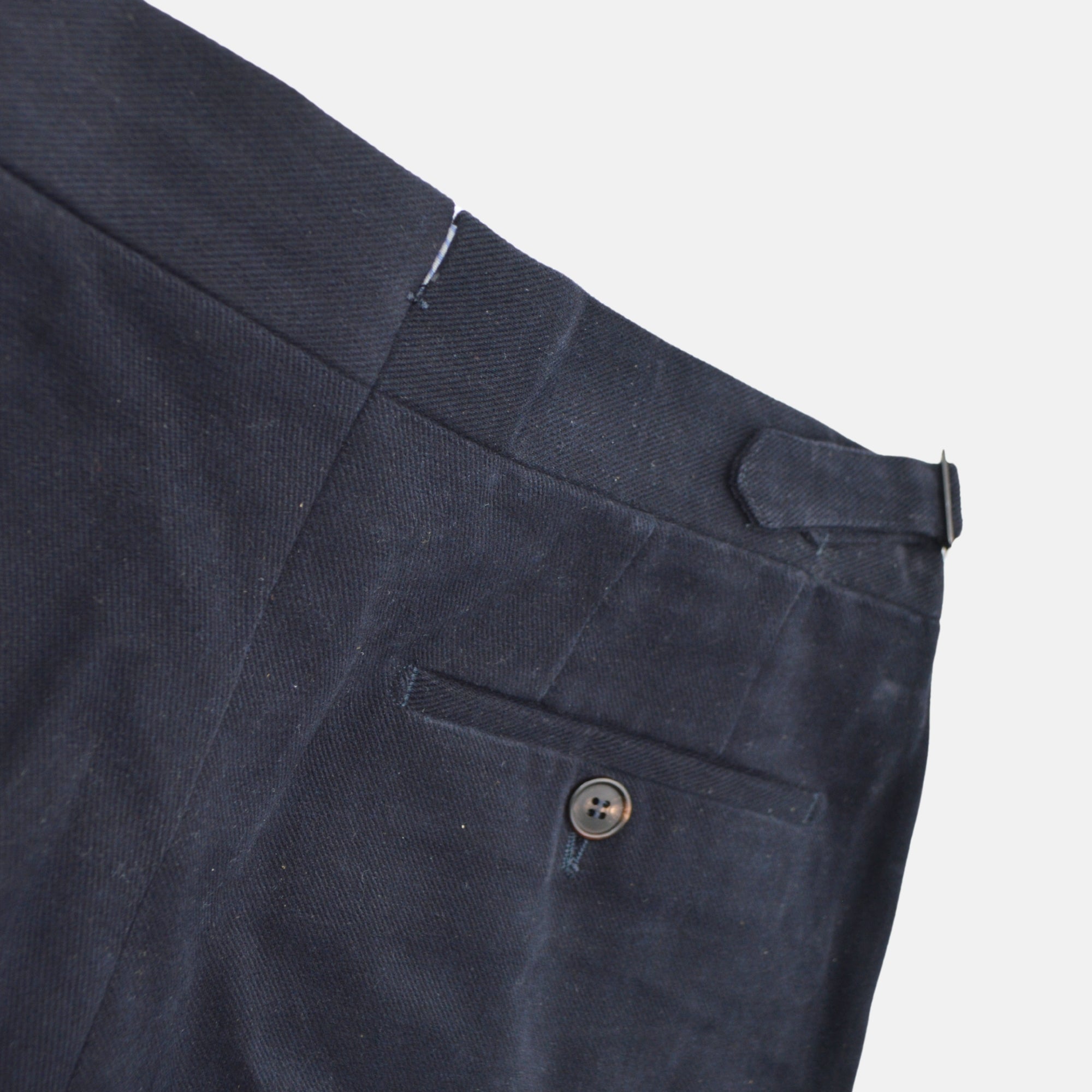 Navy Fine Corduroy Trousers made of Cotton (EU 46)