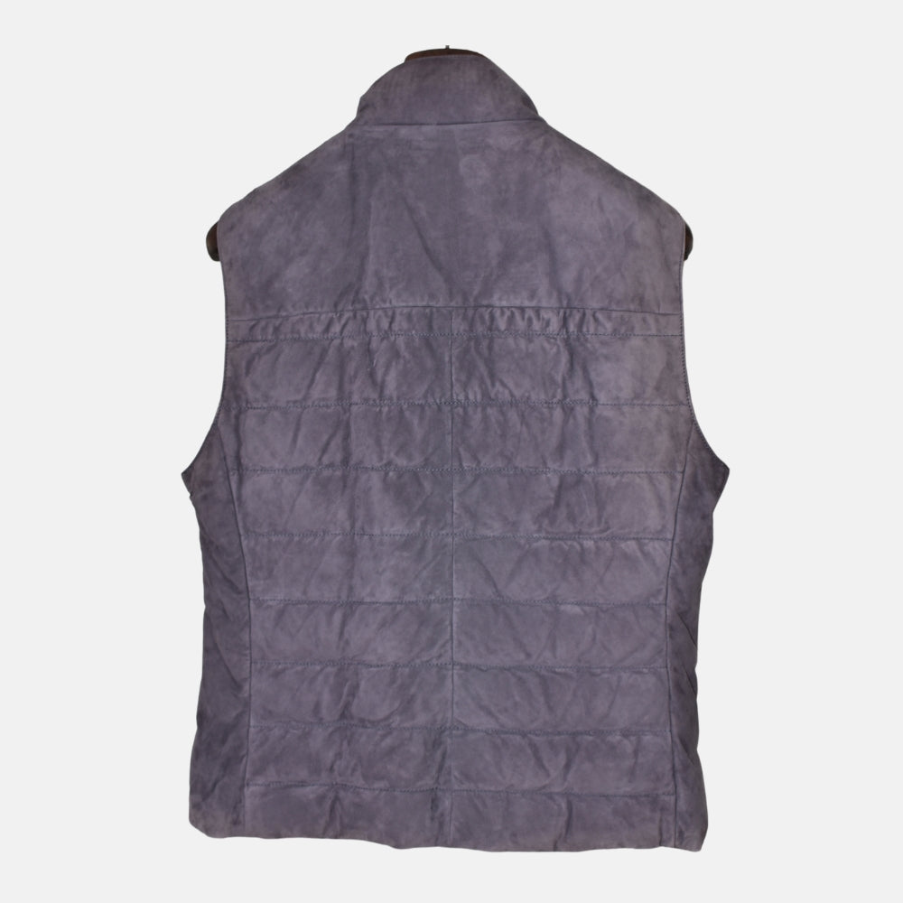 Blue Suede Down Vest (M)
