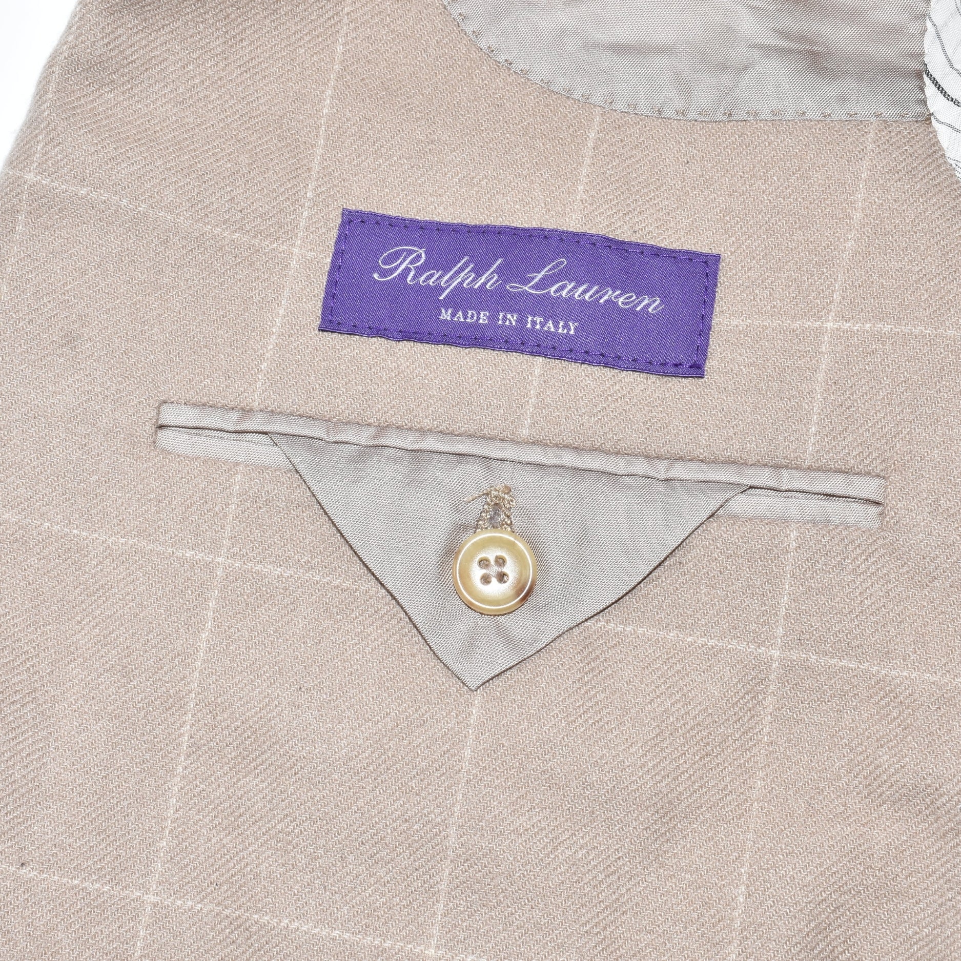 Beige Windowpane Cashmere Blazer (EU 50)