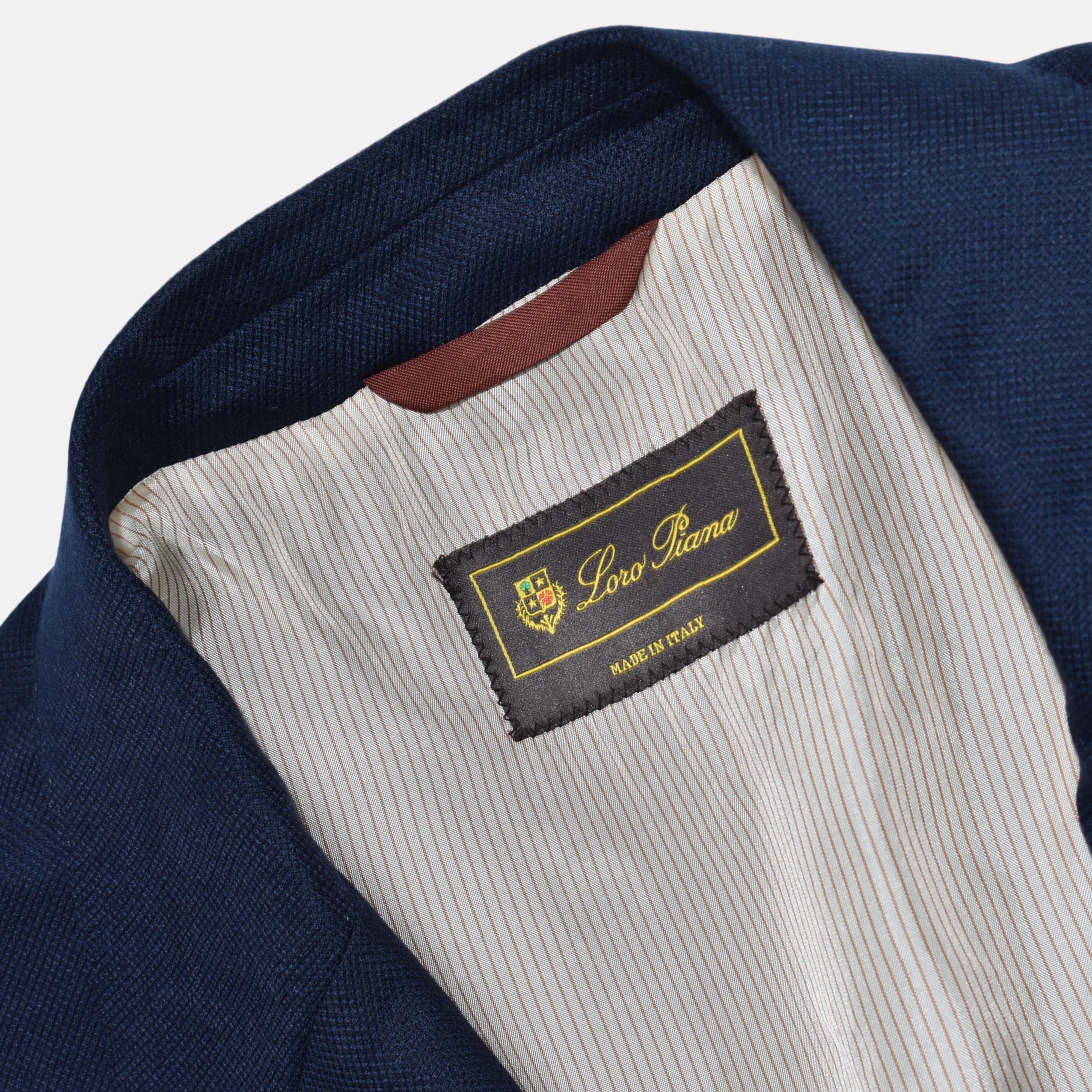 Navy Cashseta Blazer mit Leder-Details aus Kaschmir/Seide (EU 54)